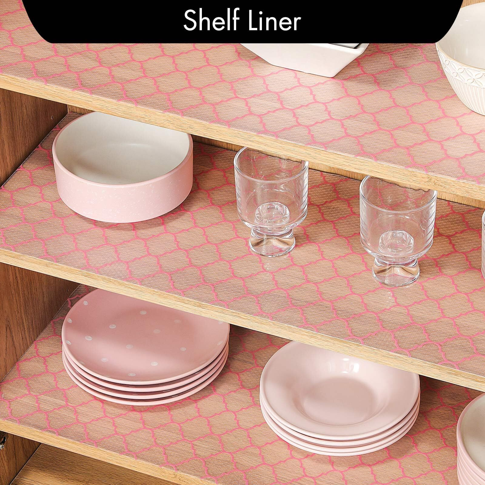 Cooyes Shelf Liner, Non Adhesive Drawer And Cabinet Liner, Eva Washable Oil-Proof Shelf Paper For Kitchen Cabinets, Refrigerator, Storage, Desks With Modern Pattern