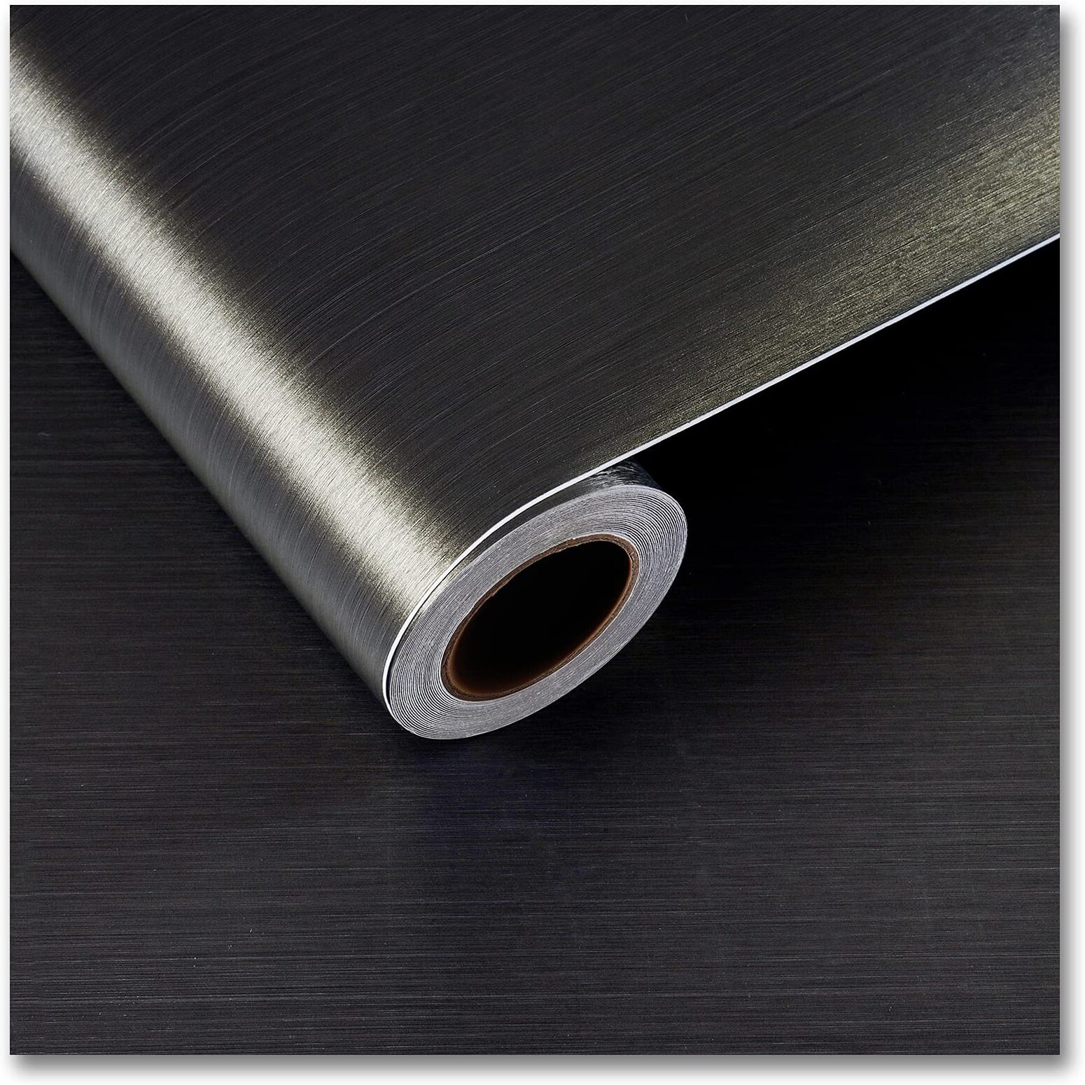 Cre8Tive Bronze Black Brushed Stainless Steel Contact Paper 24"&quotX354"" Heat Resistant Metallic Wallpaper Peel And Stick Oil Proof Rust Resistant Self Adhesive Roll For Kitchen Appliances Stove Cabinets