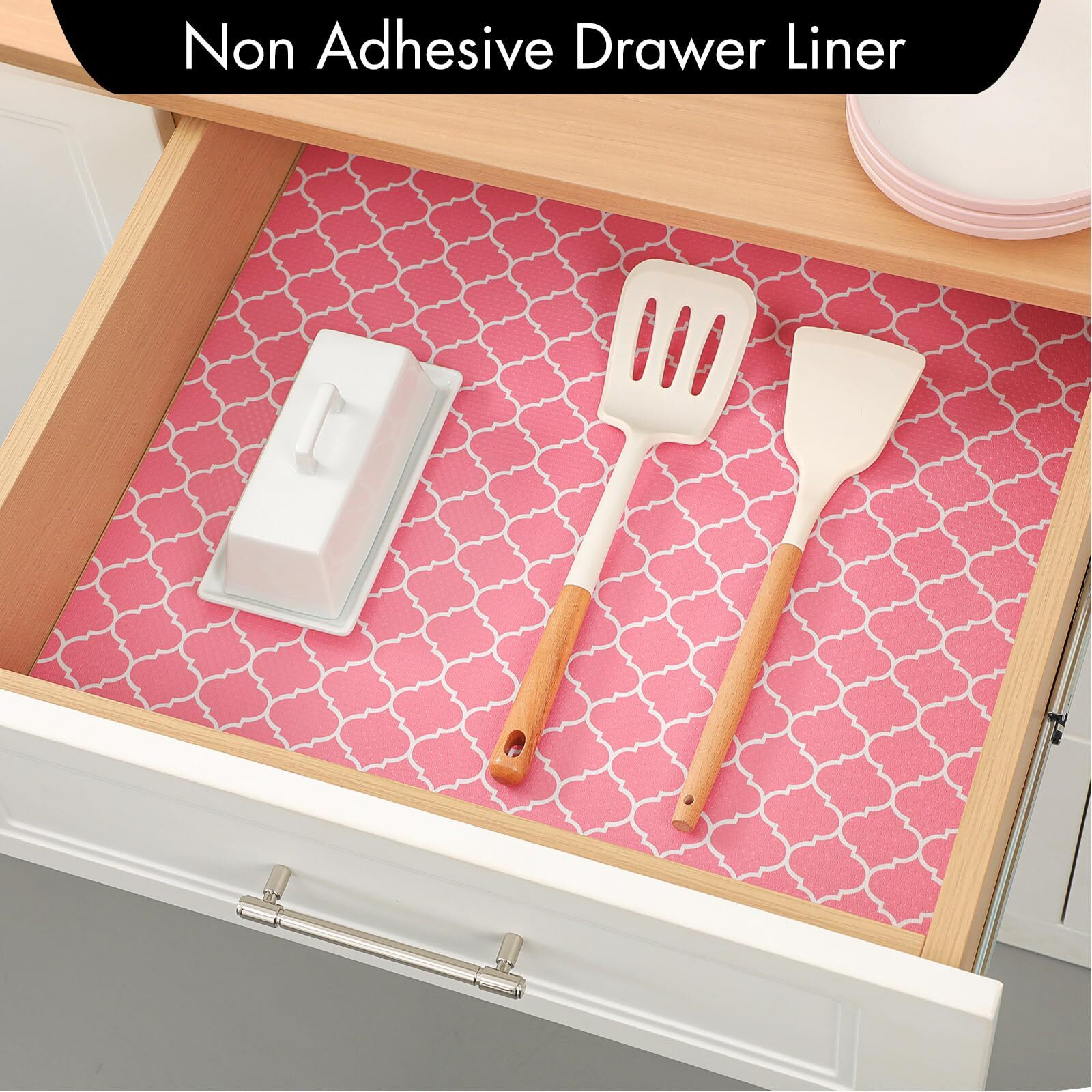 Cooyes Shelf Liner, Non Adhesive Drawer And Cabinet Liner, Eva Washable Oil-Proof Shelf Paper For Kitchen Cabinets, Refrigerator, Storage, Desks With Modern Pattern