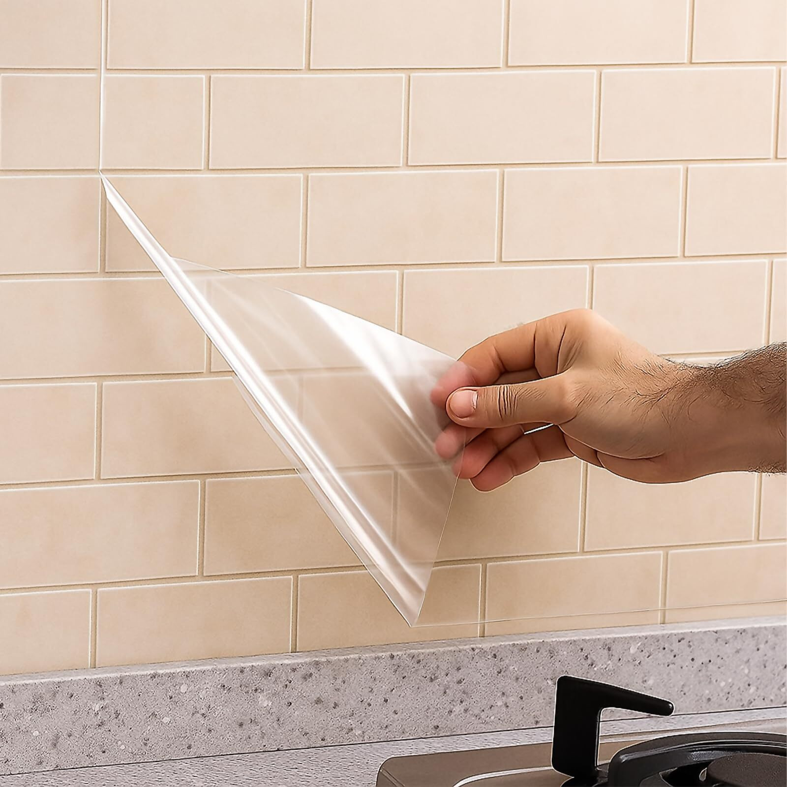 Oxdigi Clear Contact Paper 17.6"" X 393.7"",Heavy Duty Wall Protector, Self Adhesive & Removable Film For Furniture, Countertops, Kitchen & More - Waterproof, Oil Proof, Scratch Resistant