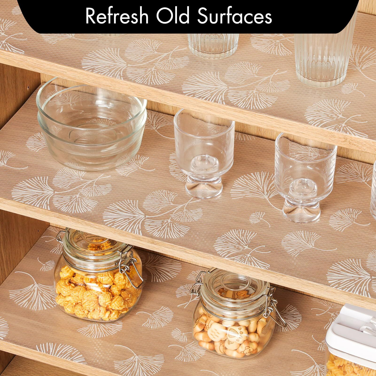 Cooyes Shelf Liner, Non Adhesive Drawer And Cabinet Liner, Eva Washable Oil-Proof Shelf Paper For Kitchen Cabinets, Refrigerator, Storage, Desks With Modern Pattern(23.6"" W X 236"" L)
