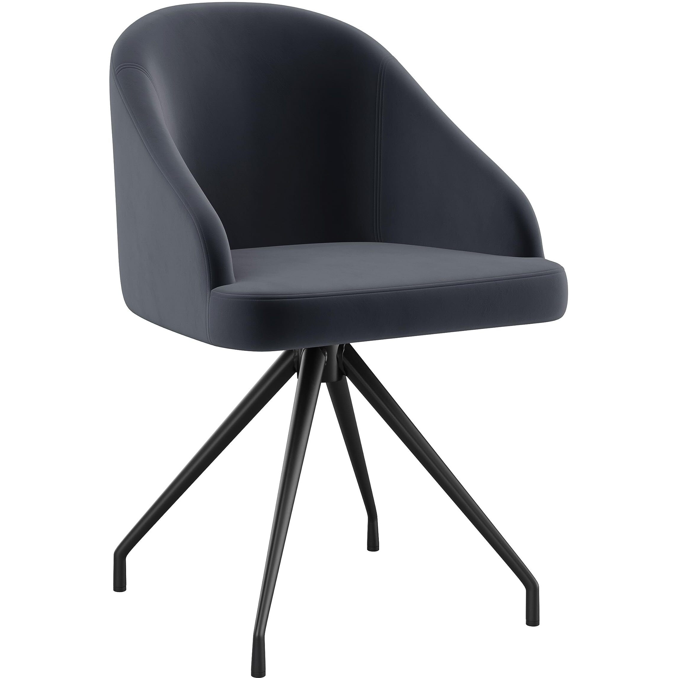 Martha Stewart Sora Stationary Swivel Task Chair With Sloped Arms For Home Office In Gray Velvet With Oil Rubbed Bronze Frame
