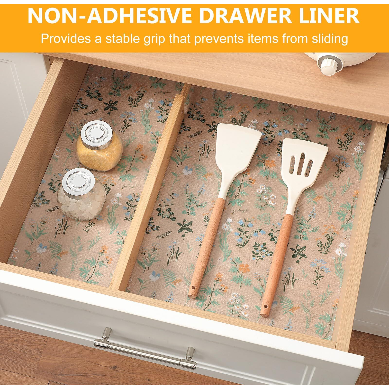 Innolites Shelf Liners For Kitchen Cabinets - Drawer Liner Waterproof & Oil-Proof, Non-Adhesive Eva Mat - Durable & Washable - For Shelves, Cupboard, Dresser (11.8 X 360 Inch)
