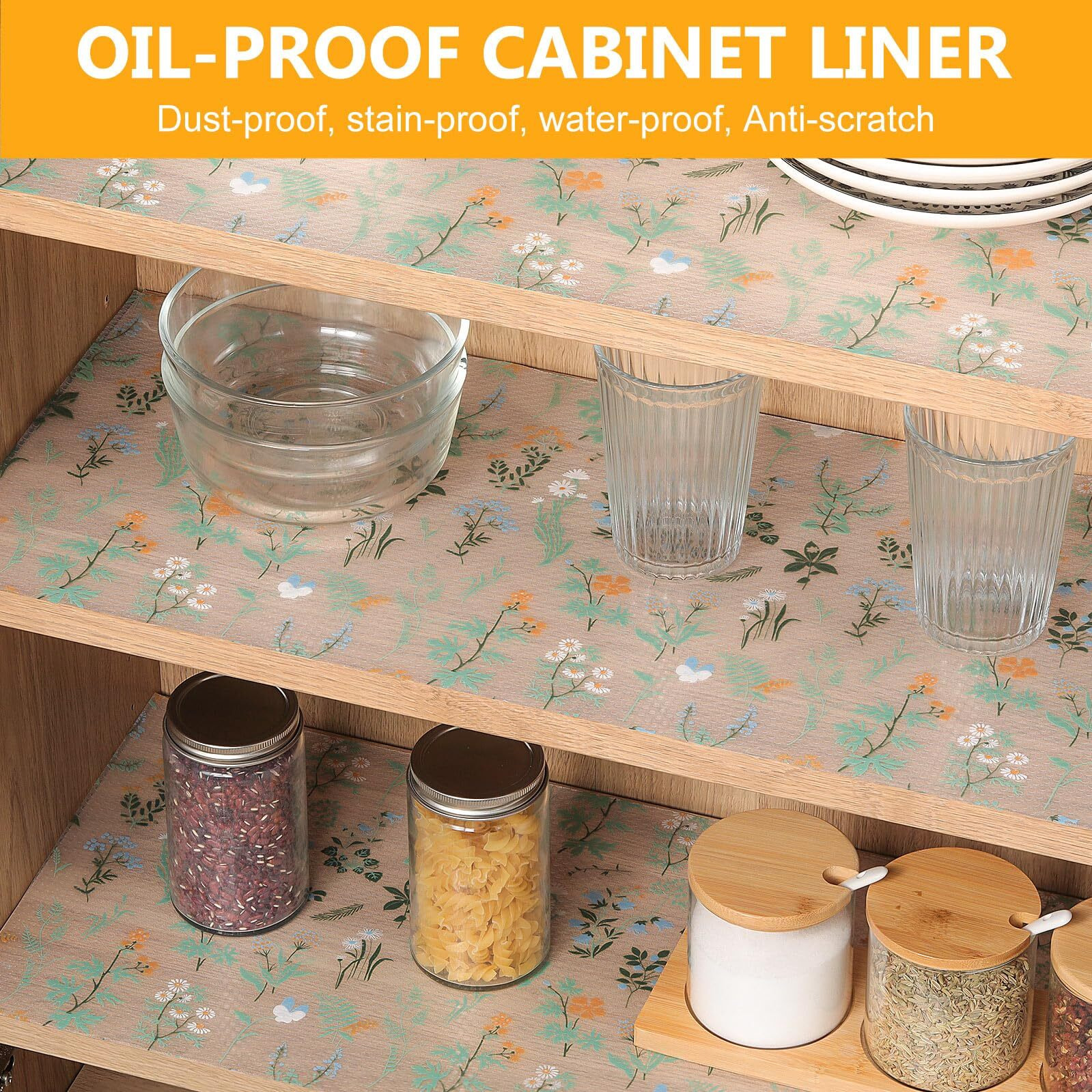 Innolites Shelf Liners For Kitchen Cabinets - Drawer Liner Waterproof & Oil-Proof, Non-Adhesive Eva Mat - Durable & Washable - For Shelves, Cupboard, Dresser (11.8 X 360 Inch)