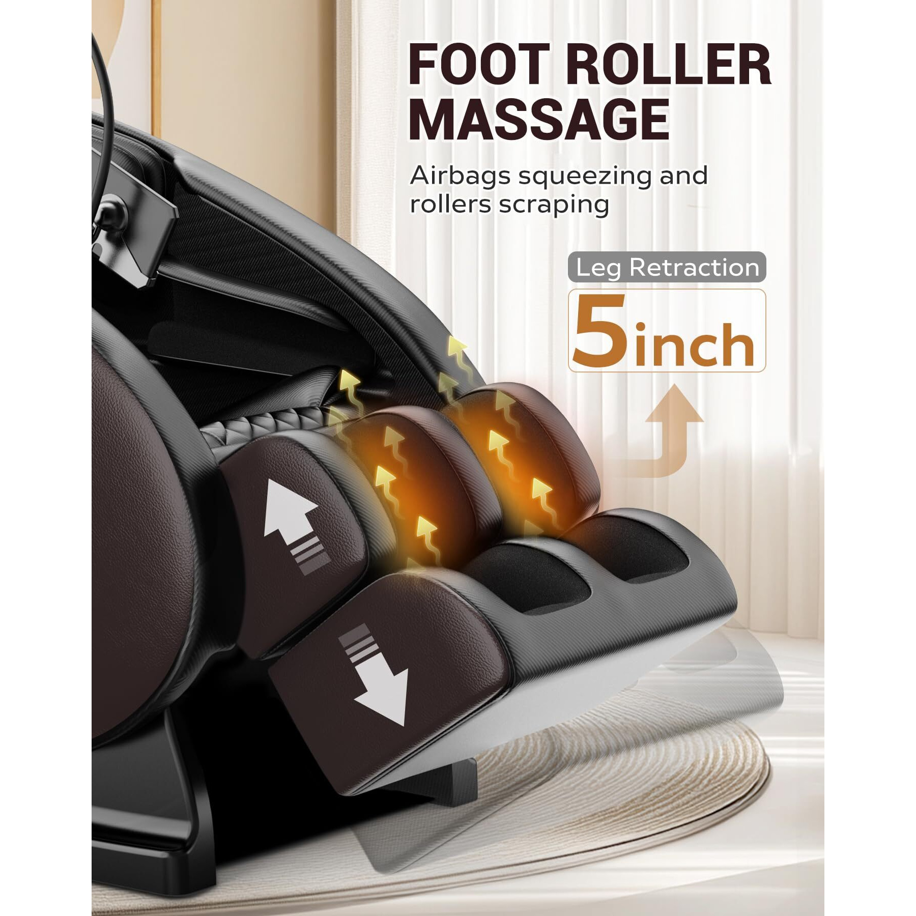 Bilitok Zero Gravity Full Body Massage Chair Recliner With Heat Therapy, Bluetooth Speaker, Air Compression Massage, Foot Roller, Touch Screen, Space-Saving Design, Faux Leather (Brown)