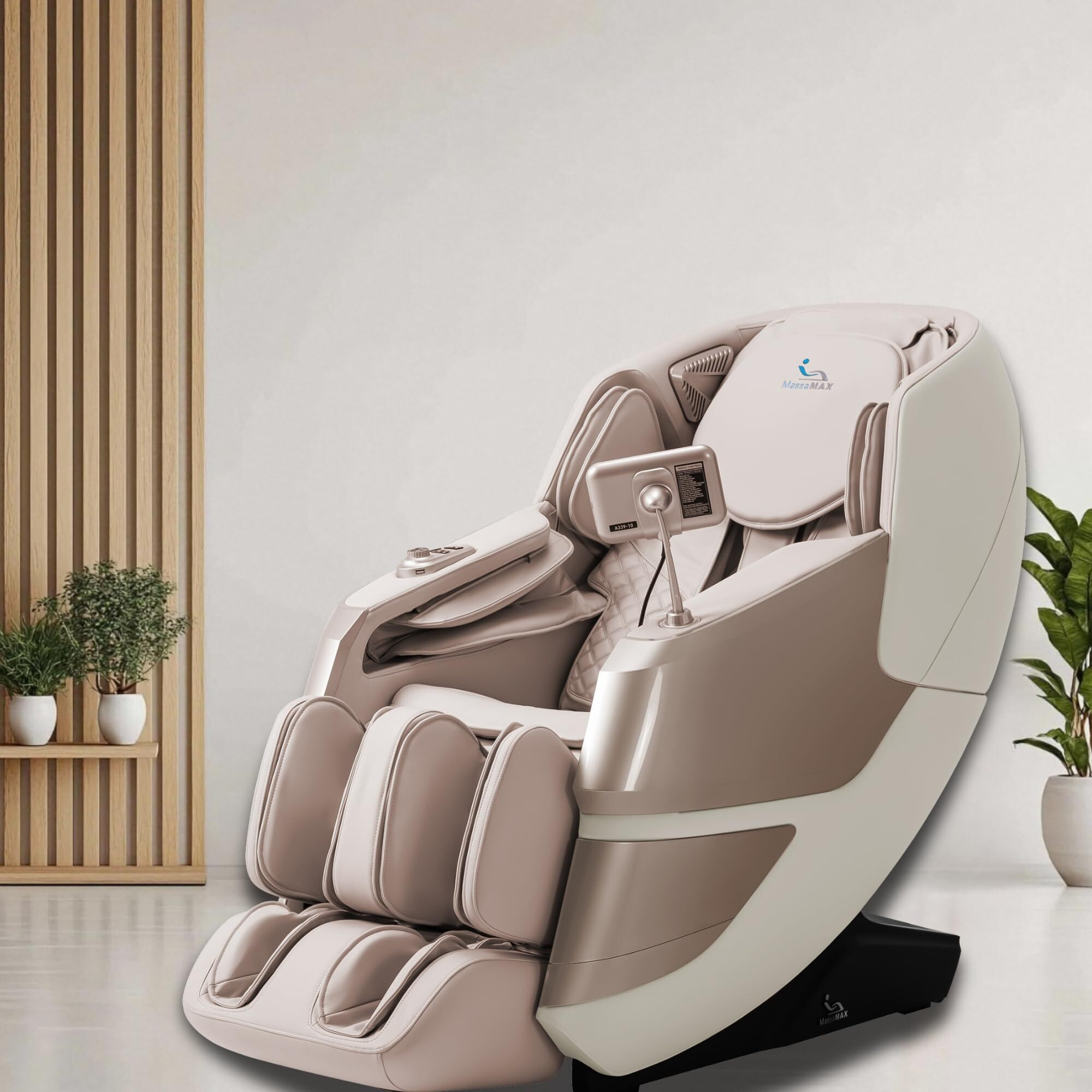 Massamax Mt339 4D Massage Chair, Full Body Shiatsu Recliner With Electric Extendable Footrest, Zero Gravity, Sl Track, Deep Yoga Stretch, Foot Rollers, And Heating (Golden)