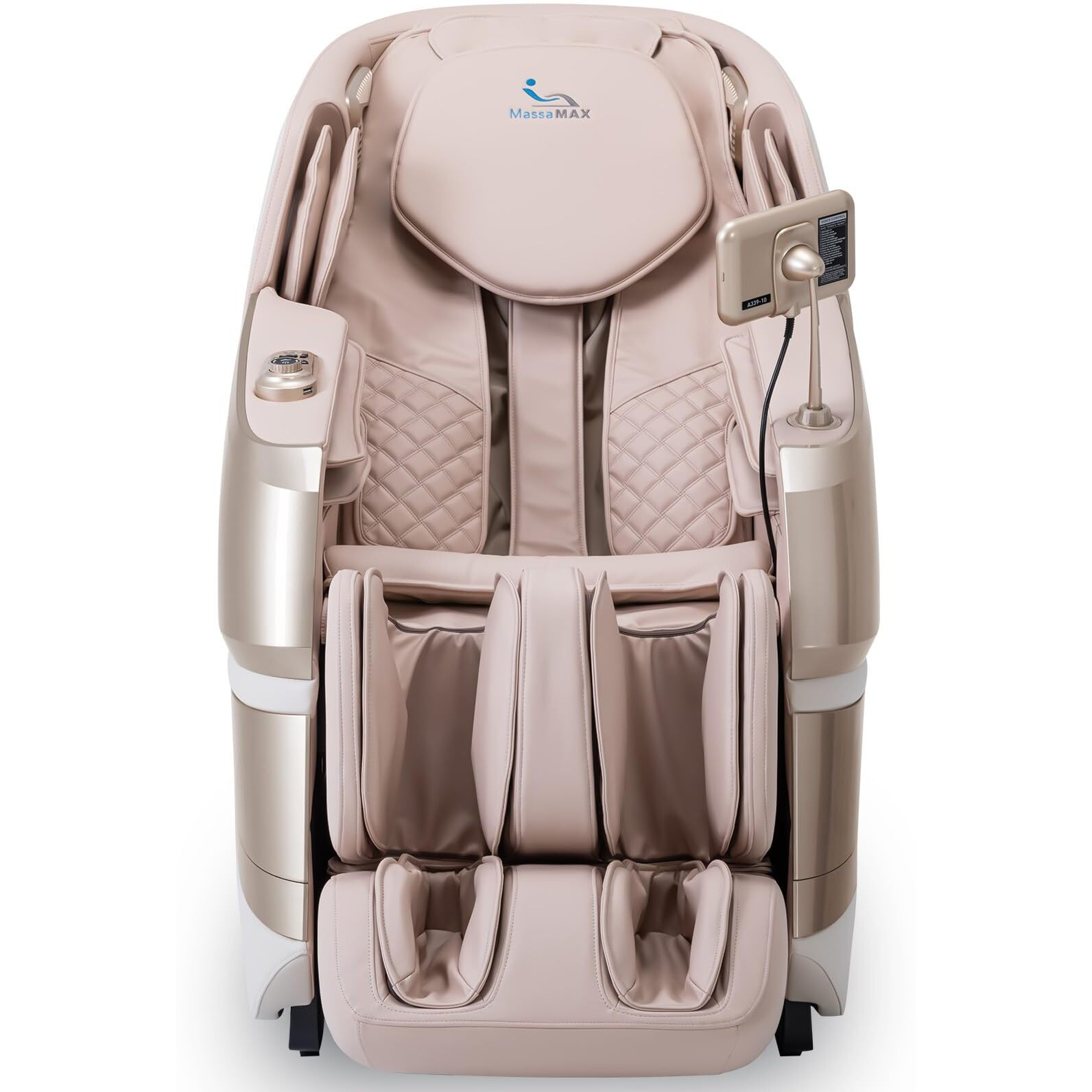 Massamax Mt339 4D Massage Chair, Full Body Shiatsu Recliner With Electric Extendable Footrest, Zero Gravity, Sl Track, Deep Yoga Stretch, Foot Rollers, And Heating (Golden)