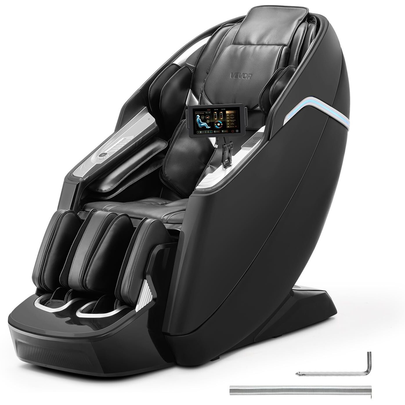 Vevor 4D+3D Full Body Massage Chair - Sl Track, Ai Voice Control, Electric Extendable Footrest, Yoga Stretch, Tft Touchscreen, Home Relaxation