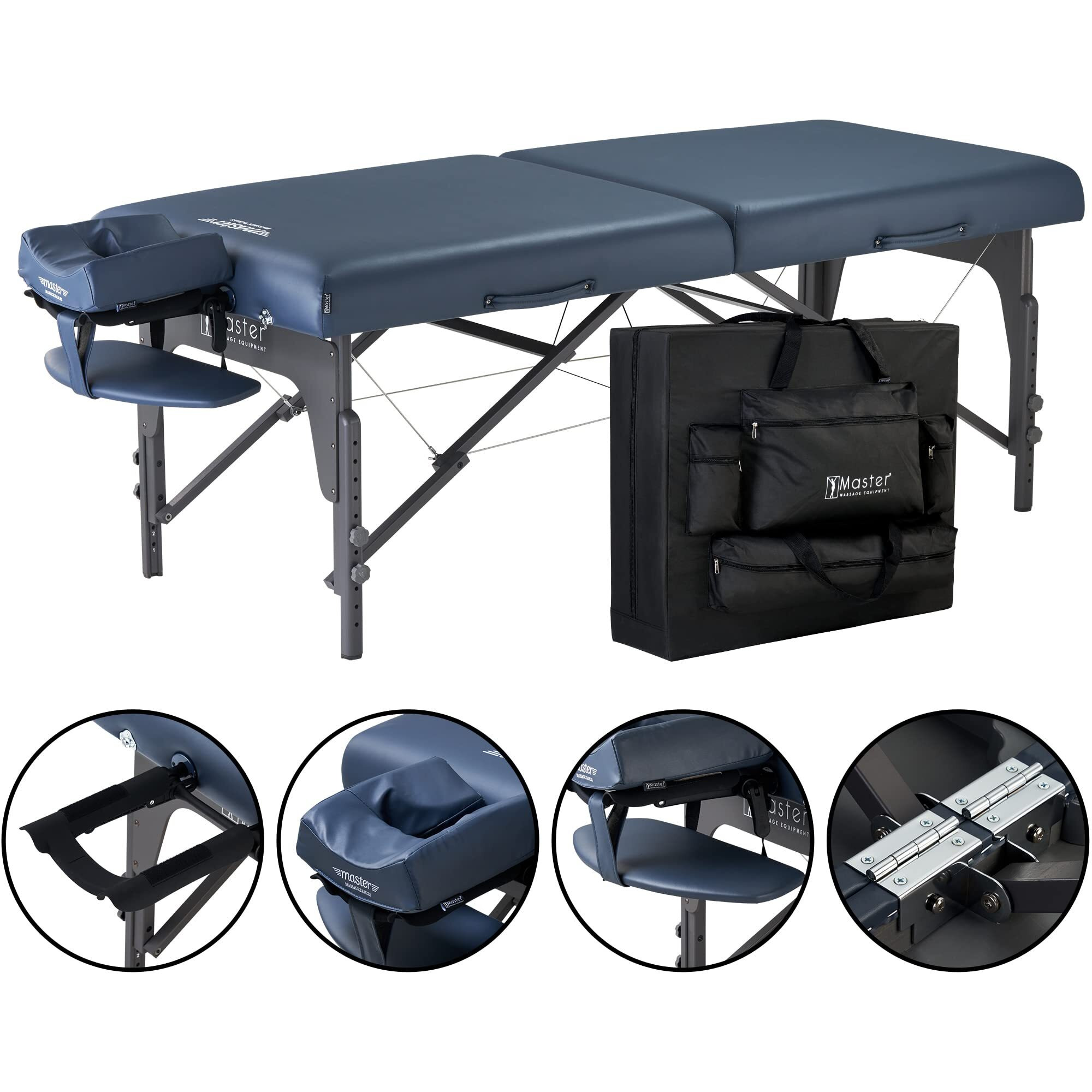 Master Massage 31"" Montclair Pro Portable Massage Table Package, Memory Foam Cushioning, Reiki Panels, Shiatsu Cable Release- Tattoo Table, Spa Bed, Facial Bed