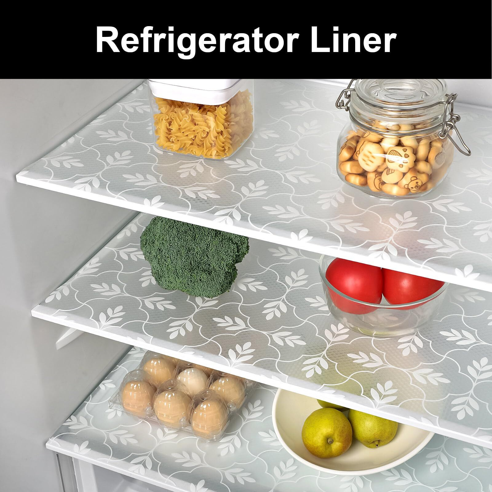 Cooyes Shelf Liners For Kitchen Cabinets Waterproof & Oil-Proof Kitchen Cupboard Mats Non-Slip Drawer Mats Eva Material Non Adhesive Fridge Liner For Shelves, 23.6"" W X 236"" L