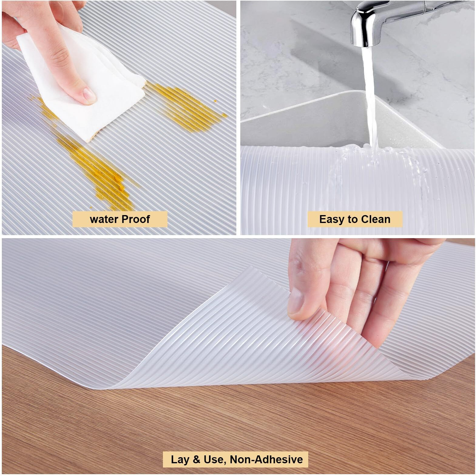 2 Rolls Shelf Liners, 16 Inches X 20 Feet Non-Slip Kitchen Cabinet Liner, Washable Oil-Proof Non-Adhesive Contact Paper For Kitchen Drawer, Cabinet, Shelves, Refrigerator, Storage, Desks, Coutertops