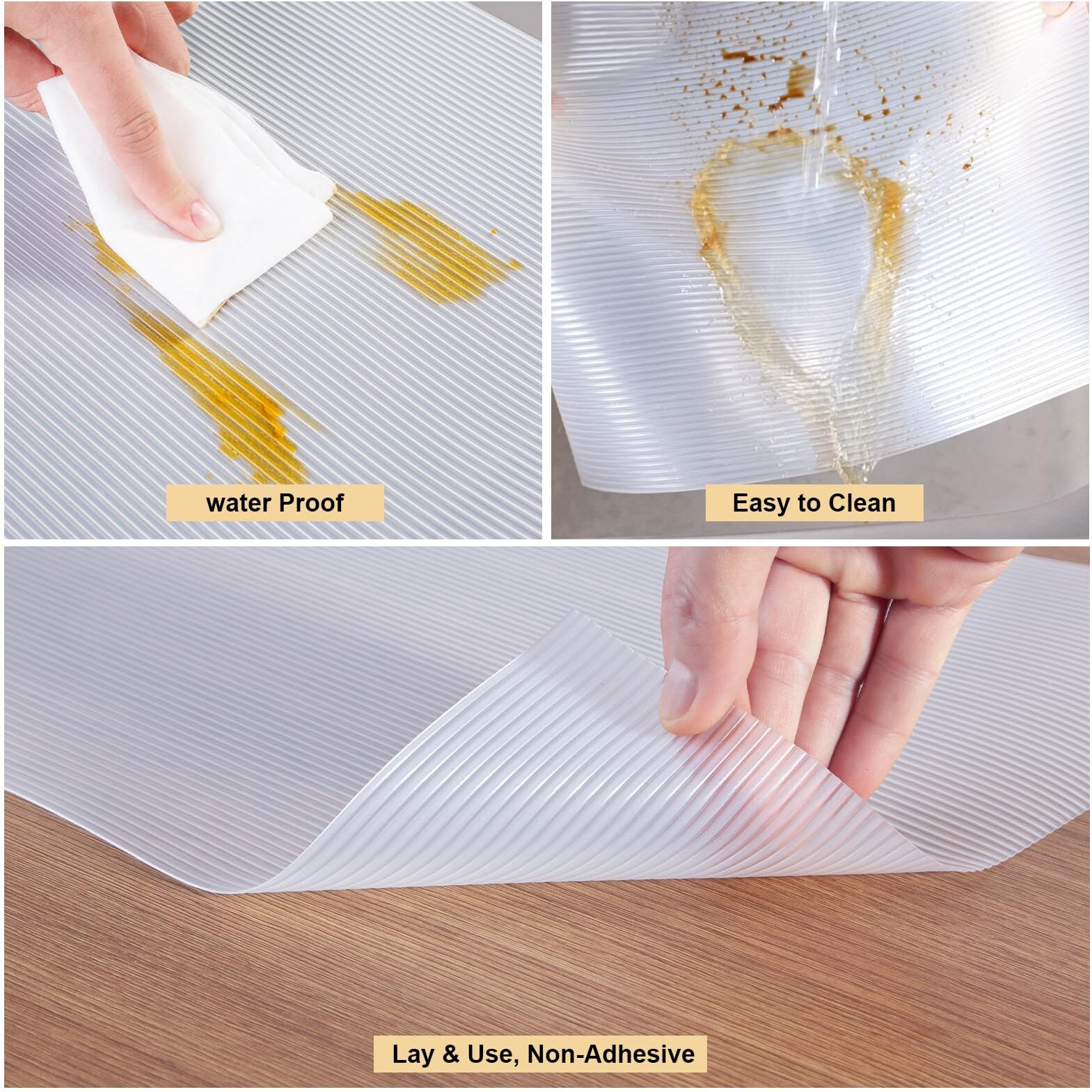Shelf Liner, 12 Inches X 20 Feet Non-Slip Kitchen Cabinet Liner, Washable Oil-Proof Non-Adhesive Contact Paper For Kitchen Drawer, Cabinet, Shelves, Cupboard, Refrigerator, Storage, Desks, Countertop