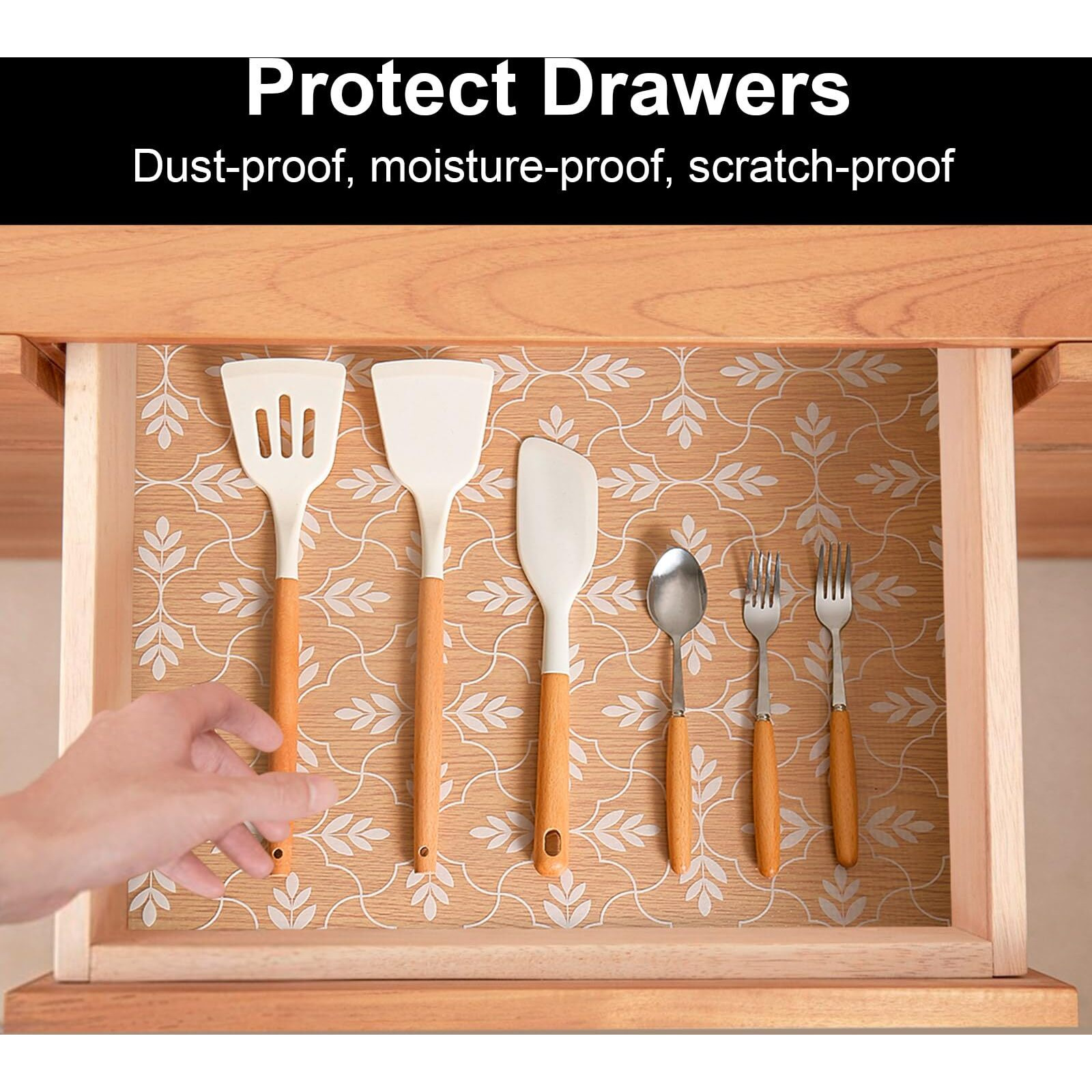 Cooyes Shelf Liners For Kitchen Cabinets Waterproof & Oil-Proof Kitchen Cupboard Mats Non-Slip Drawer Mats Eva Material Non Adhesive Fridge Liner For Shelves