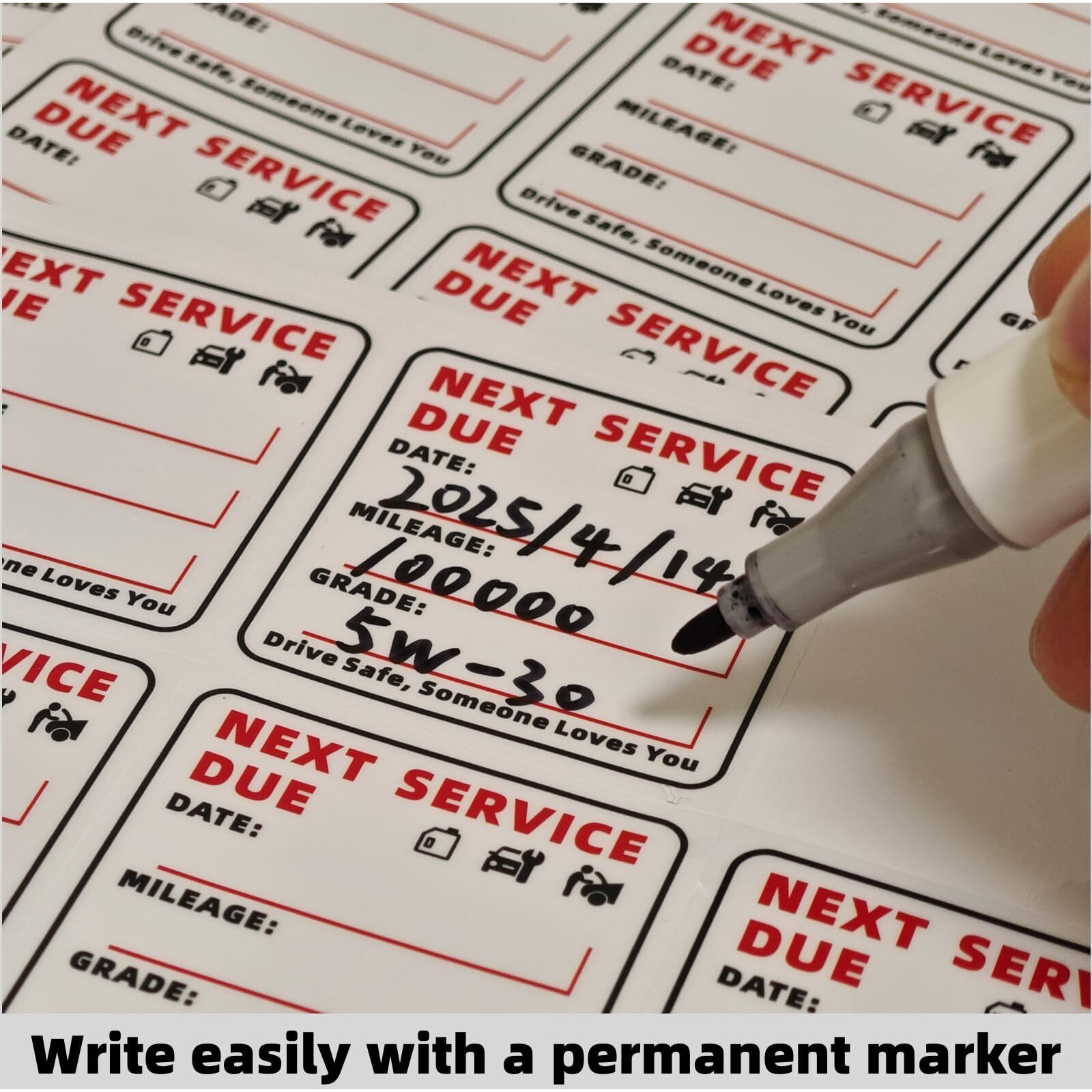 140 Pcs Oil Change Stickers Static Cling, 2X2 Inches Oil Change Reminder Sticker For Windshield, No Residue Clear Next Service Due Stickers For Car Auto Vehicle Window Decals