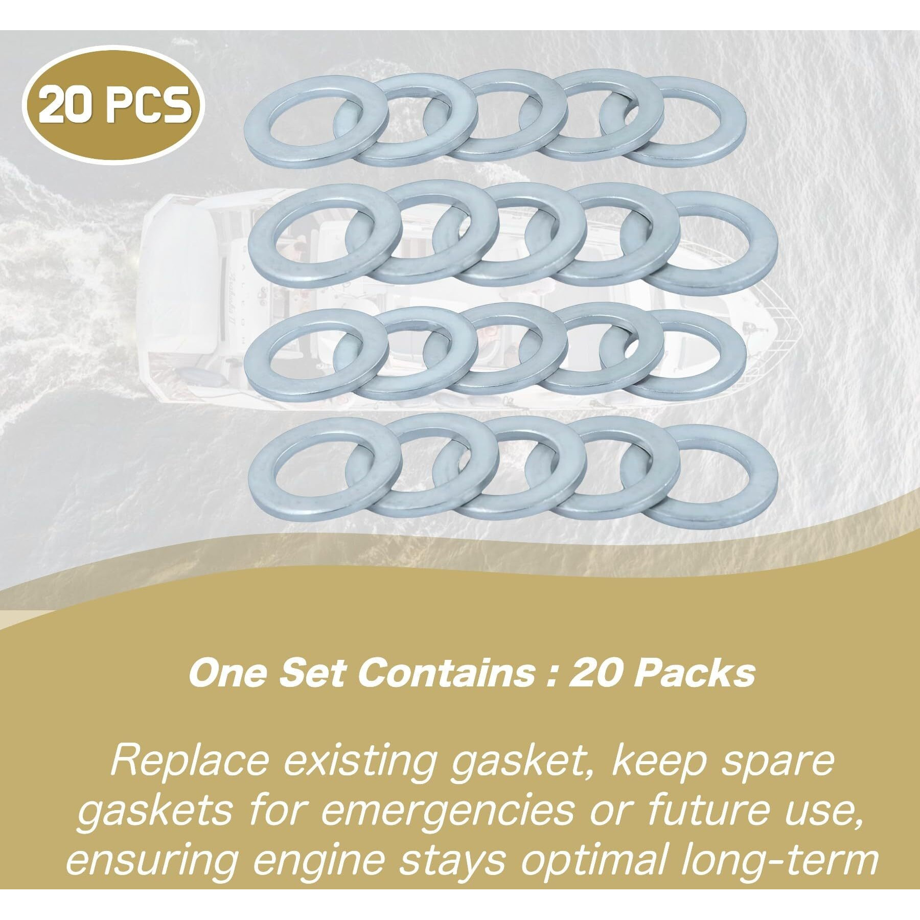 Jlm Marine 20 Pcs 0916812012 Oil Drain Plug Crush Gasket Seal Washer For Suzuki Df 25-350 Marine Models 09168-12012