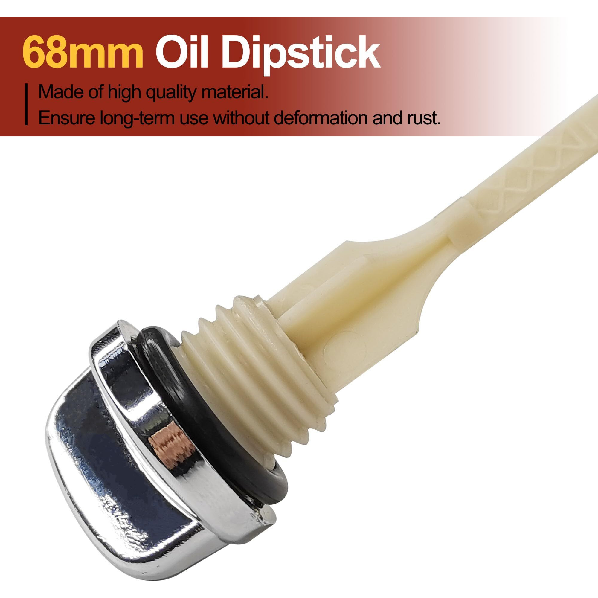 Cqspmoto Oil Dipstick Replacement Fit For 50Cc 70Cc 90Cc 110Cc 125Cc Horizontal Engine Atv Quad Pit Dirt Bike Go Kart Motorcycle Oil Dipstick 68Mm 50Cc Motor Parts