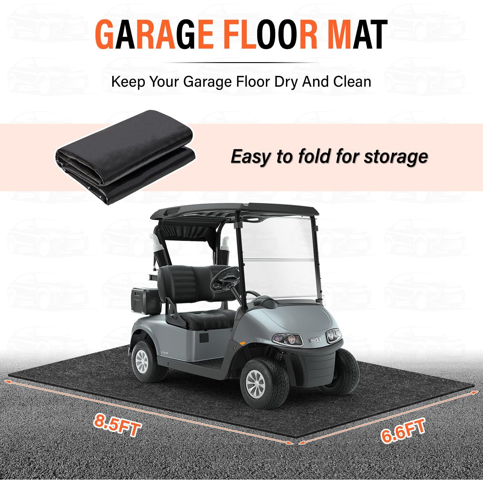 Tixanf Garage Floor Mats For Under Car,6.6X8.5 Ft Oil Spill Mat,Oil Absorbent Golf Cart Parking Mat,Protect Floors From Oil Drips, Spills, Stains And Splatters