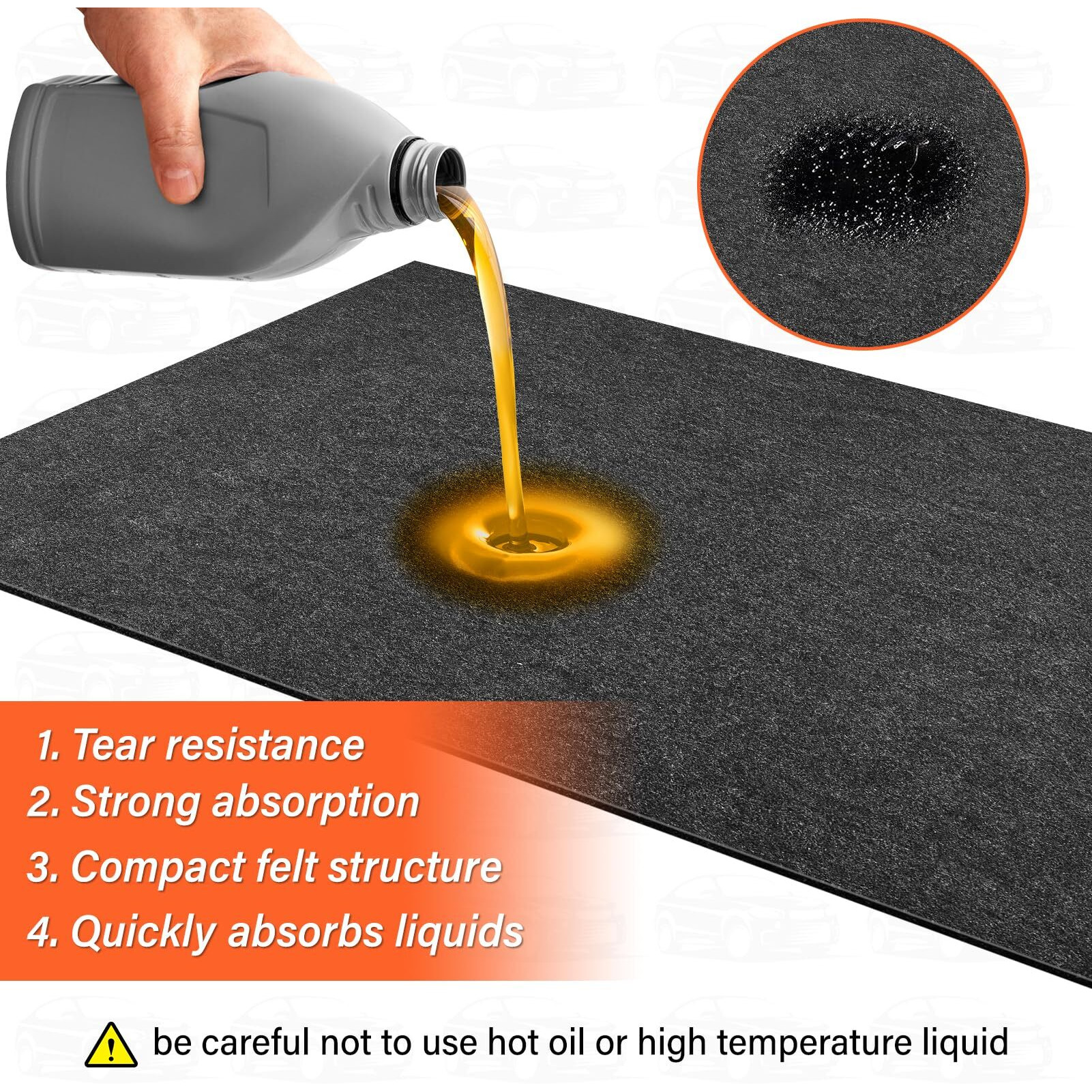 Tixanf Garage Floor Mats For Under Car,6.6X8.5 Ft Oil Spill Mat,Oil Absorbent Golf Cart Parking Mat,Protect Floors From Oil Drips, Spills, Stains And Splatters