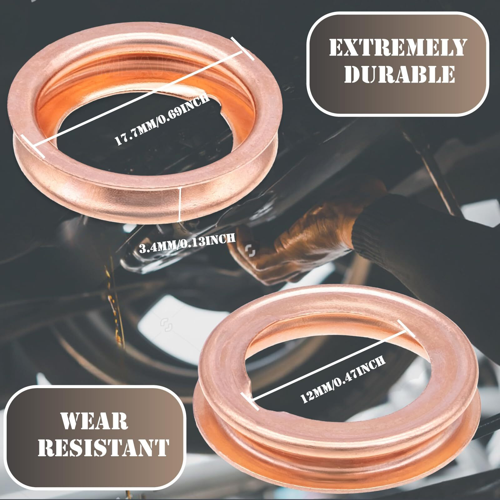 Meajoo 20Pcs Copper Engine Oil Drain Plug Gaskets Replacement For 11026-01M02 Nissan/Infiniti Ex35 Fx35 Fx45 Fx50 G20 G25 G35