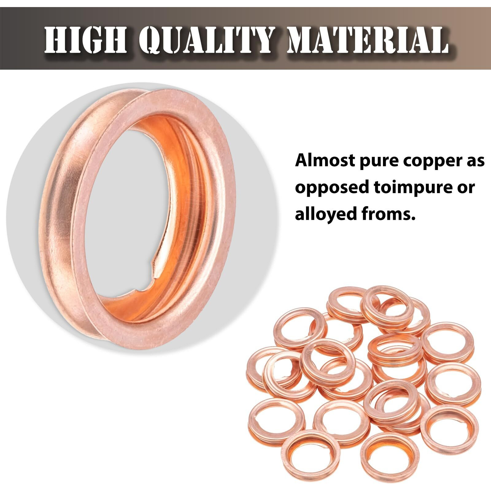 Meajoo 20Pcs Copper Engine Oil Drain Plug Gaskets Replacement For 11026-01M02 Nissan/Infiniti Ex35 Fx35 Fx45 Fx50 G20 G25 G35