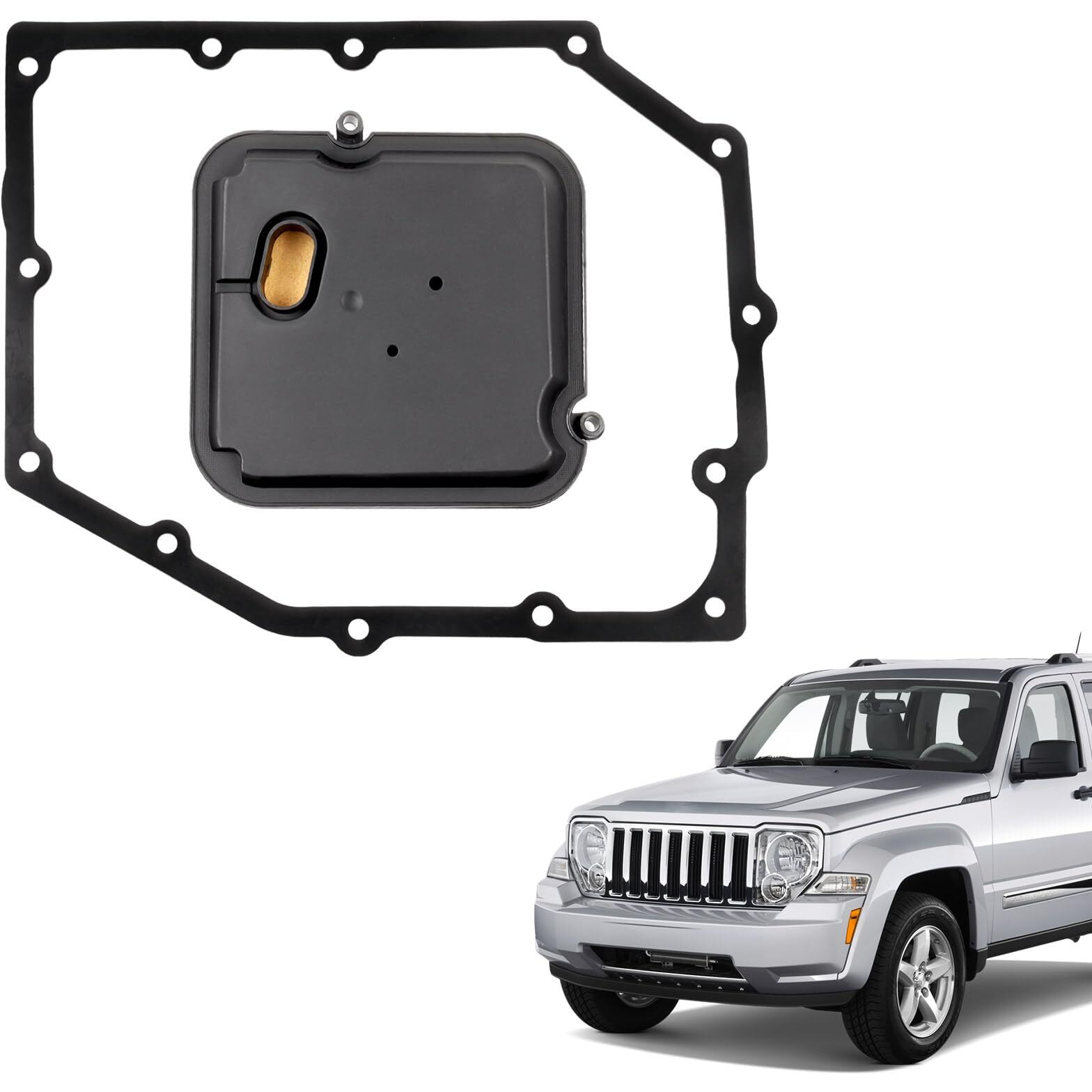 58013 Automatic Transmission Filter Oil Pan Gasket Kit Compatible With Challenger Dakota Durango Nitro Ram 1500 Wrangler Liberty Chry-Sler 300, Fits For 42Rle Transmission, Replaces 68059549Aa