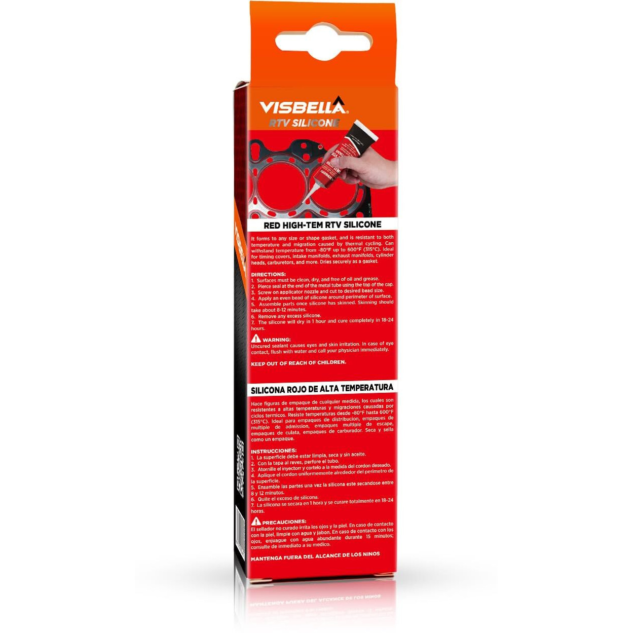 Visbella Gasket Maker Oil Resistant Sensor Safe Neutral Rtv Silicone Sealant Non-Corrosive High Flexibility Ideal For Domestic & Older Vehicles 3.5Oz (Red)