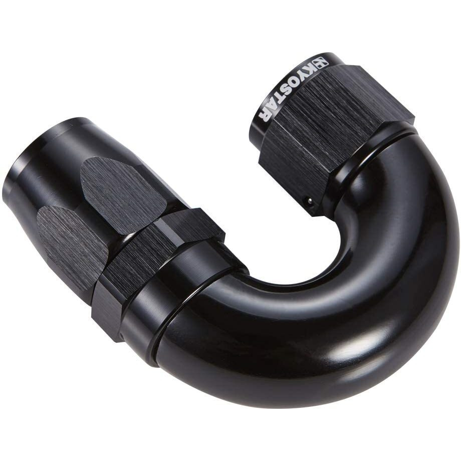 Kyostar Universal Black 180 Degree 10An Fittings For Braided Oil Fuel Line 4419