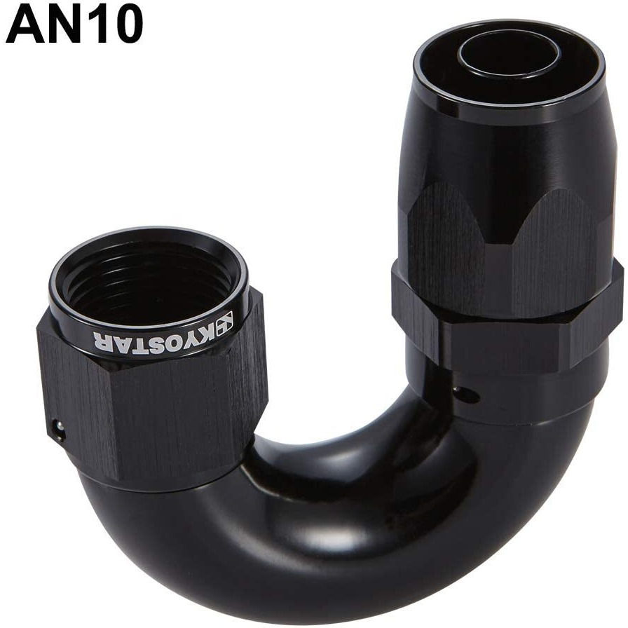 Kyostar Universal Black 180 Degree 10An Fittings For Braided Oil Fuel Line 4419