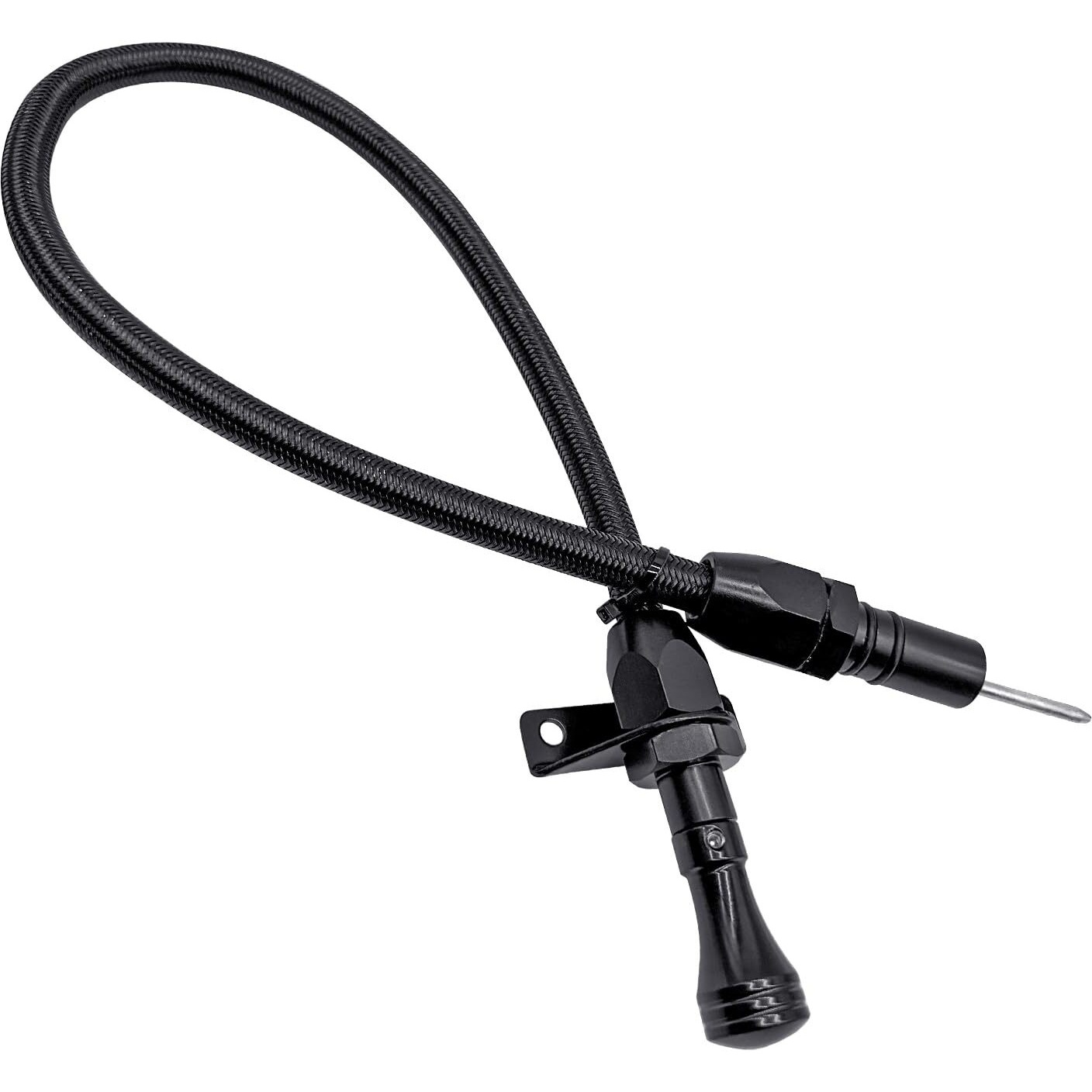 Hahaha -Th350/Th400 Dipstick Turbo 350/400 Firewall Mounted Flex Transmission Oil Dipstick Compatible With Gm/Chevy (Black)