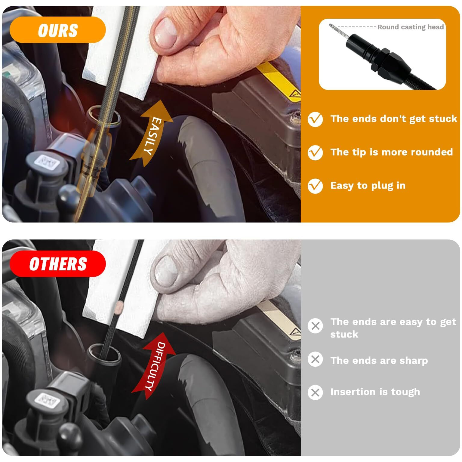 Hahaha -Th350/Th400 Dipstick Turbo 350/400 Firewall Mounted Flex Transmission Oil Dipstick Compatible With Gm/Chevy (Black)