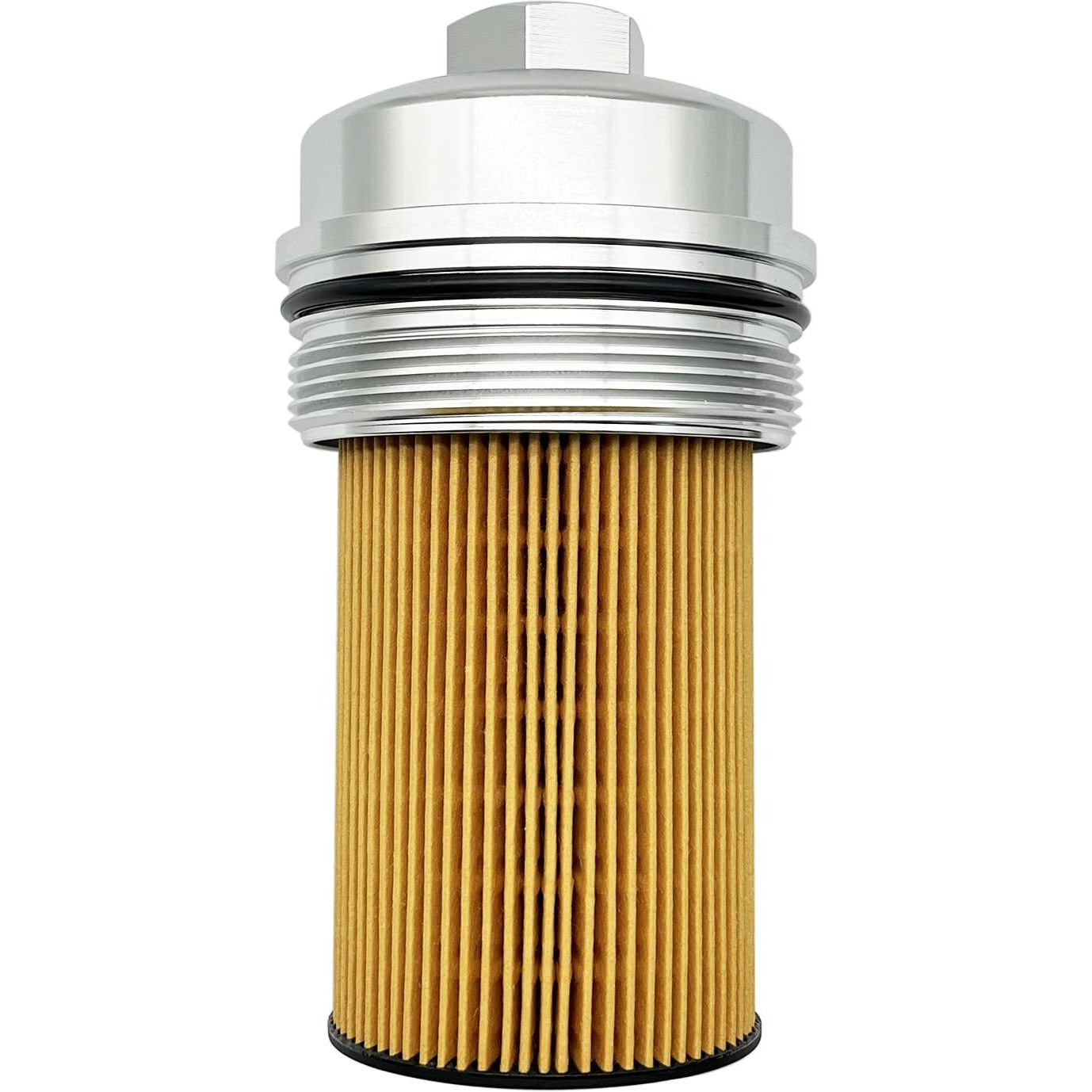 Ifjf Fl2016 Oil Filter And Ec781 Cap Replacement For F250 F350 F450 F550 Powerstroke 6.0L/6.4L 2003-2010 Excursion 2003-2005 6.0L Billet Aluminum Anodized Cap Silver