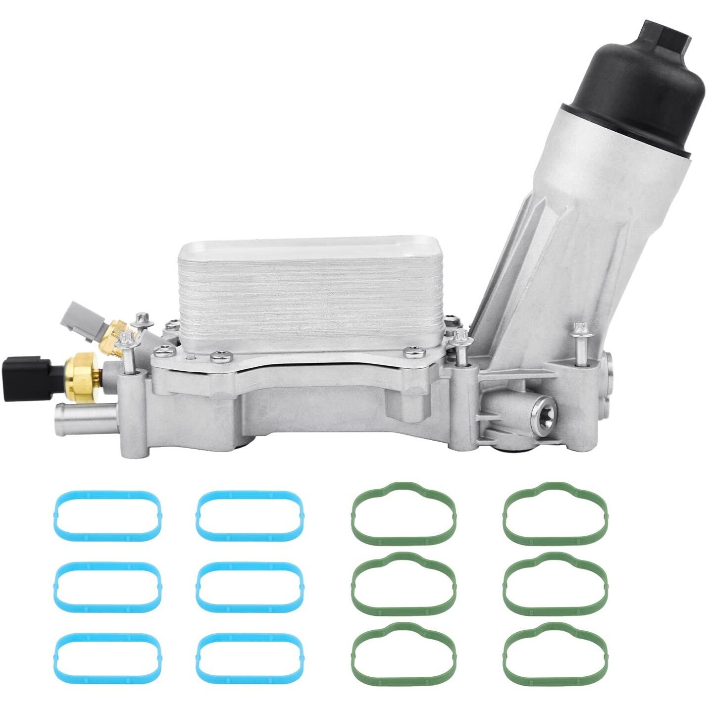 926-876 Aluminum Engine Oil Cooler And Oil Filter Housing Adapter,Compatible With 2011-2016 Chrysler 200 300, Dodge Charger, Grand Cherokee, Wrangler 3.6L V6 Engine,Replaces 5184304Ae, 68105583Af