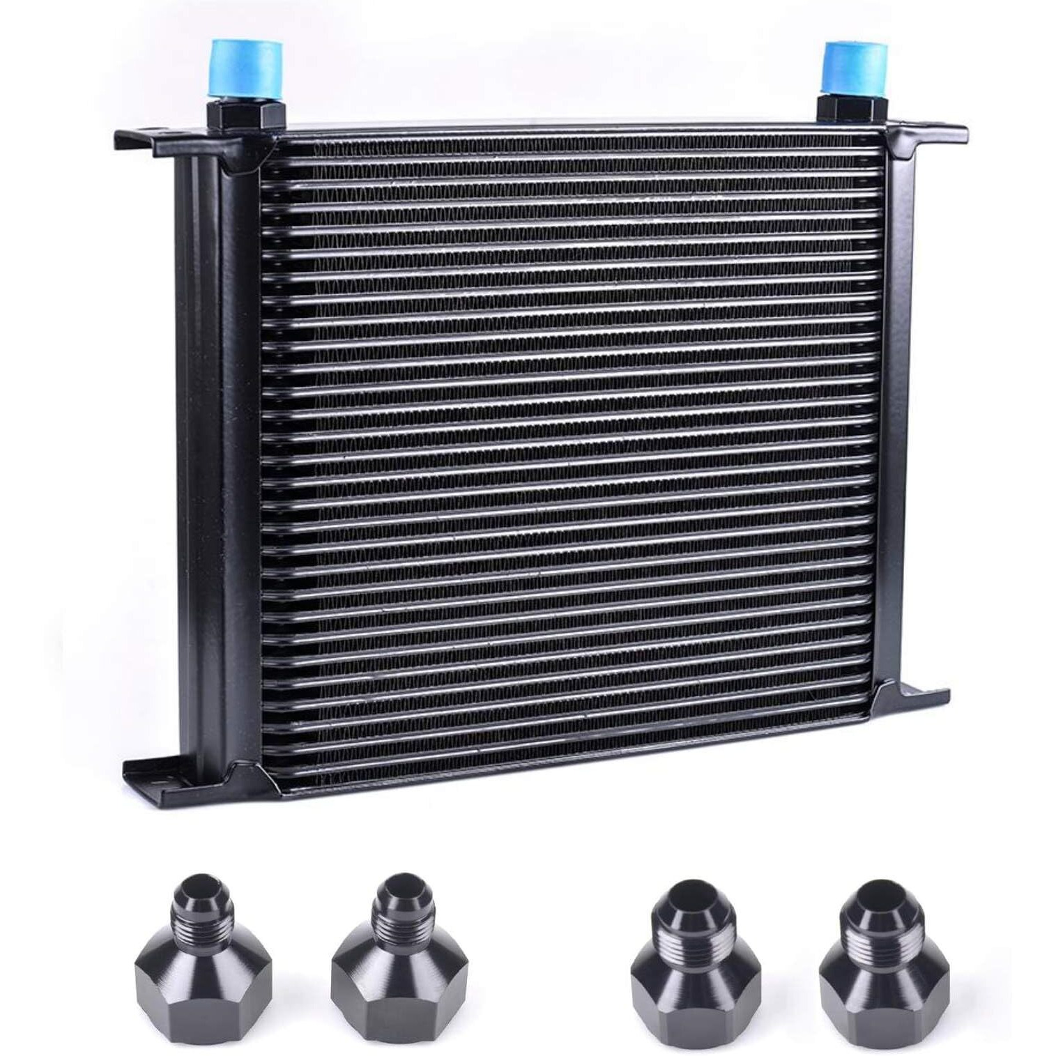 Zhsymx 30 Row An10-10An Stacked Plate Oil Cooler With 6An 8An Adapter Universal Engine Transmission British Radiator Oil Cooler Condenser Aluminium Alloy Black