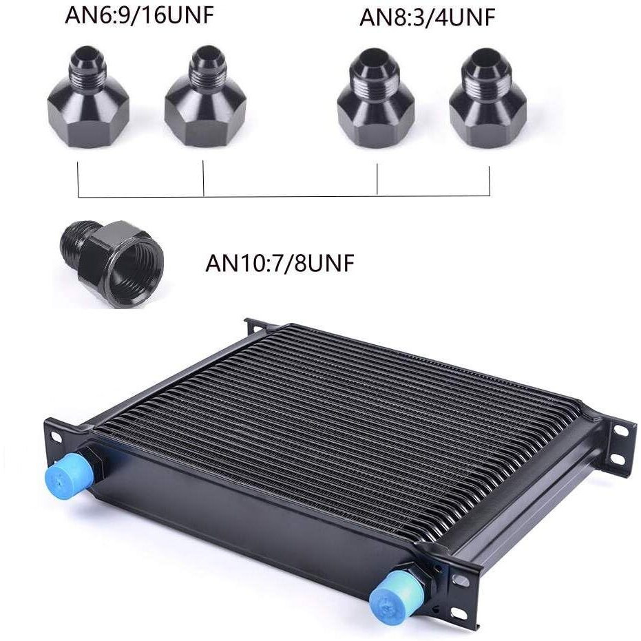 Zhsymx 30 Row An10-10An Stacked Plate Oil Cooler With 6An 8An Adapter Universal Engine Transmission British Radiator Oil Cooler Condenser Aluminium Alloy Black