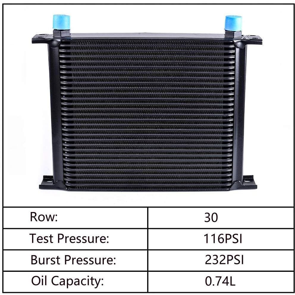 Zhsymx 30 Row An10-10An Stacked Plate Oil Cooler With 6An 8An Adapter Universal Engine Transmission British Radiator Oil Cooler Condenser Aluminium Alloy Black