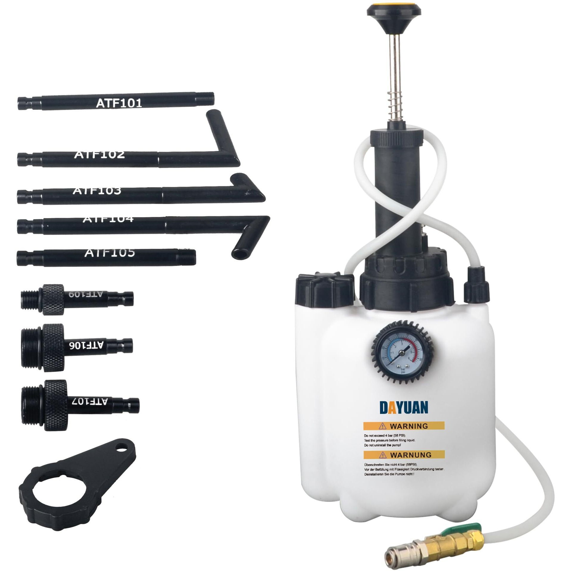 Dayuan 3L Manual Transmission Fluid Ransfer Pump, Oil Filling Filler System Fluid Pump Tool For Automatic Transmission With Adapters