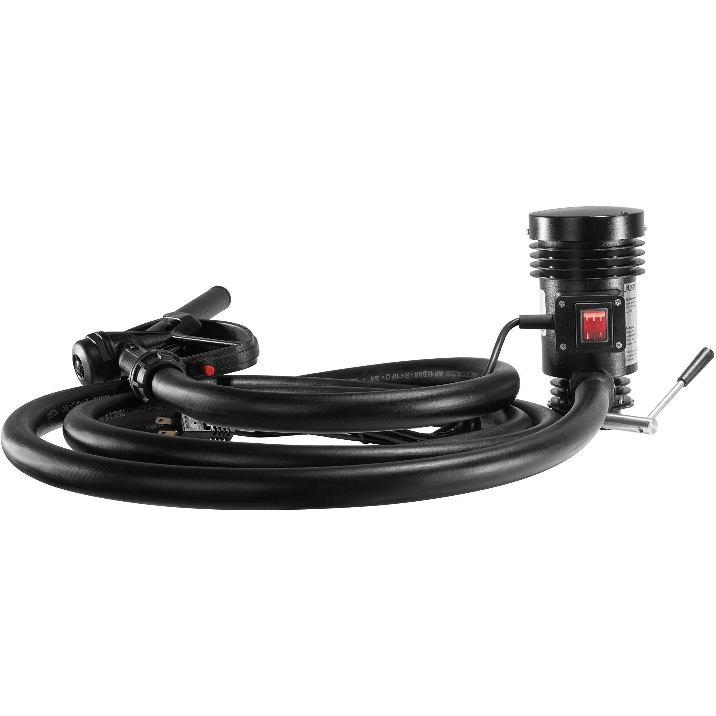 Groz 110V Electric Oil & Diesel Drum Transfer Pump | 10.5 Gpm | Fits On 15-55 Gal. Drums| Double Insulated Motor | 2-Piece Threaded Telescopic Suction Tube | For Use With Non-Flammable Media (45522)