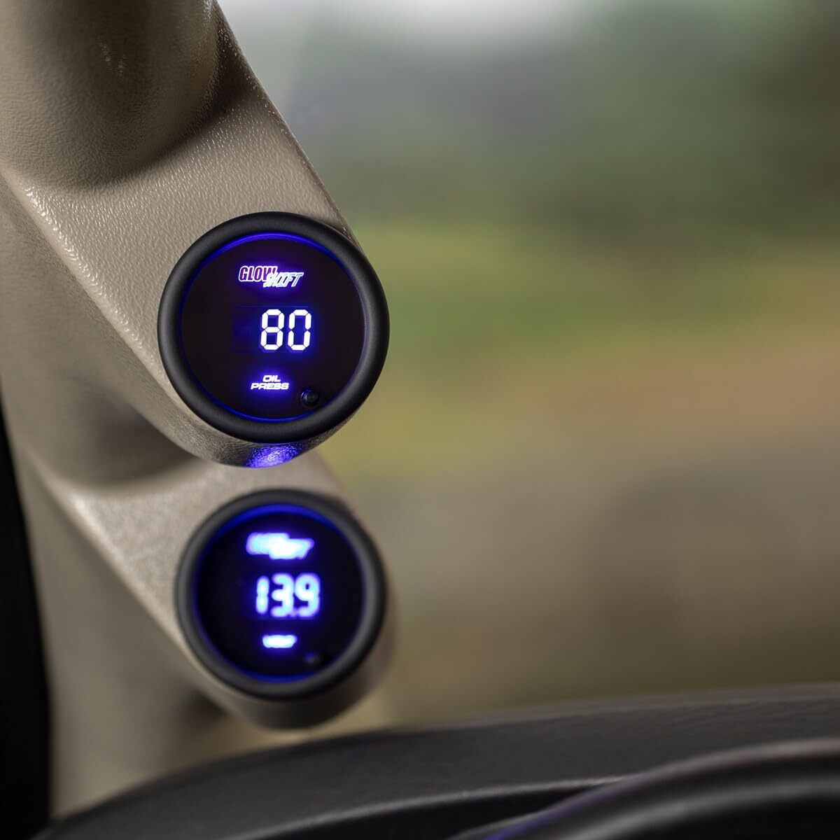 Glowshift 10 Color Digital 145 Psi Oil Pressure Gauge Kit - Includes 1/8-27 Npt Electronic Sensor & Wiring - Multi-Color Led Display - Tinted Lens - For Car & Truck - 2-1/16"" (52Mm)
