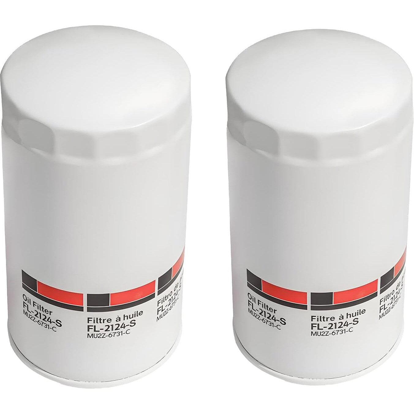 2Pcs Fl2124S Oil Filter Fits For 2011-2024 Ford F250 F350 F450 F550 F650 F750 6.7L Powerstroke Diesel Engine Replaces Fl2051S Bc3Z-6731-B Bc3Q-6714-Ca