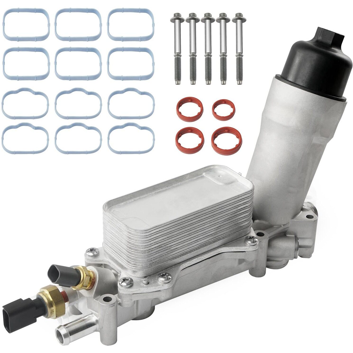 926-959 Upgrade Aluminum Engine Oil Cooler Oil Filter Housing For 2017-2018 Jeep Wrangler Grand Cherokee Dodge Challenger Charger Journey Caravan Durango Chrysler 200 300 Town Country Ram 3.6L 926-876