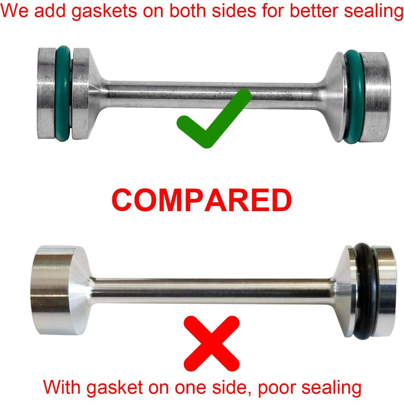 3Mirrors Upgrade Billet Aluminum Oil Diverter Barbell W/Double O-Rings, Oil Tube Hold Down, Front Gallery Plug Compatible With Gm Ls Engines, Better Sealing