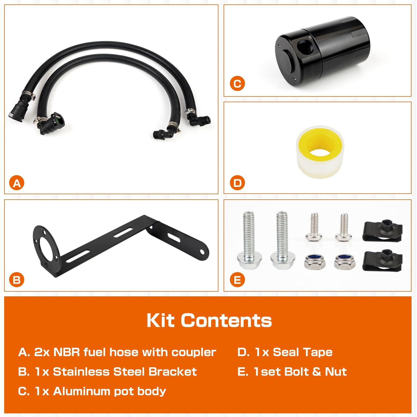 Bhb Upgraded Baffled Oil Catch Can Oil Separator Kit Aluminum With Nbr Hose Compatible With Ford F-150 F150 2011-2023 Raptor 2017-2023 Expedition 2018-2021 3Oz Black