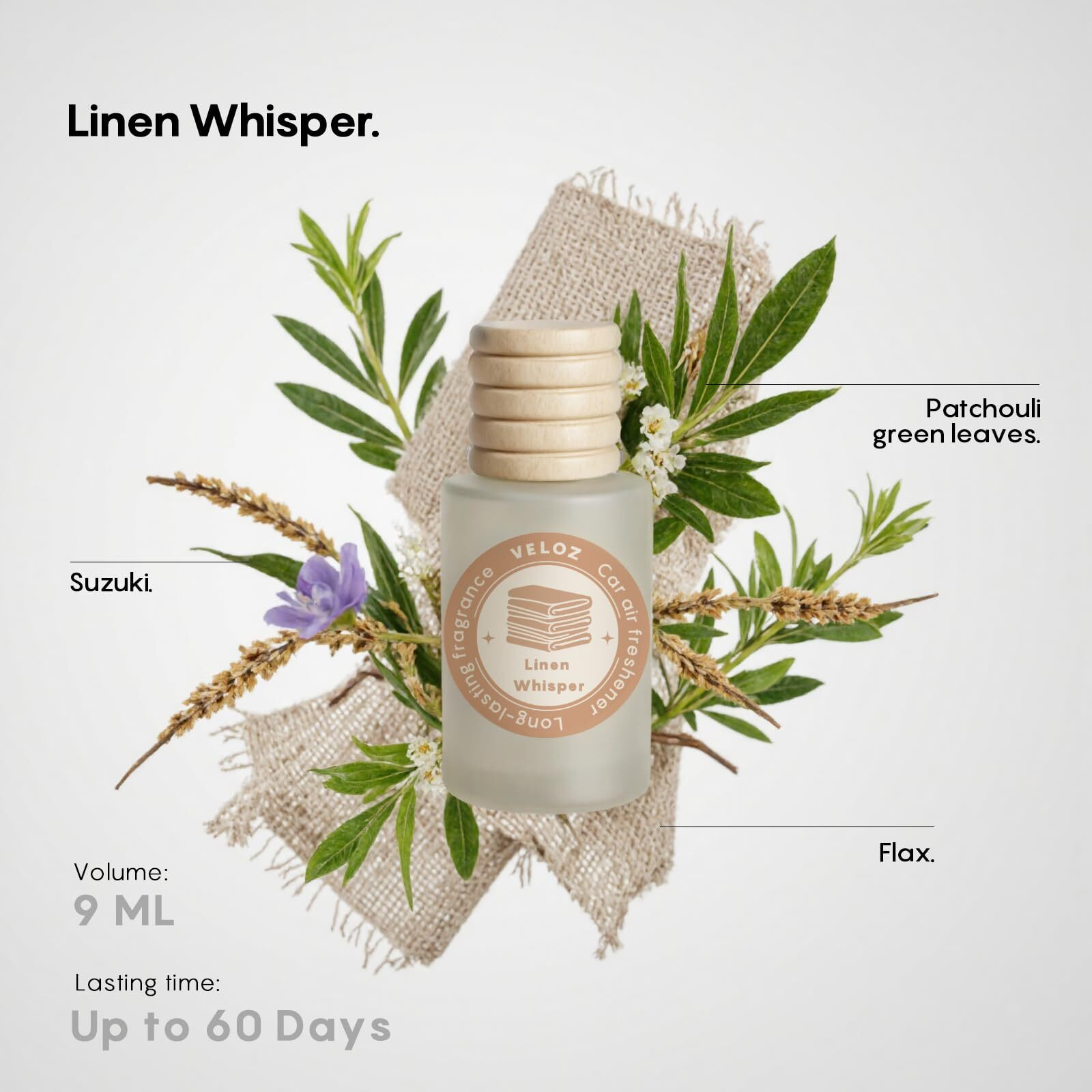 Veloz Hanging Car Air Freshener-Linen Whisper Scent Long Lasting Essential Oil Car Diffuser
