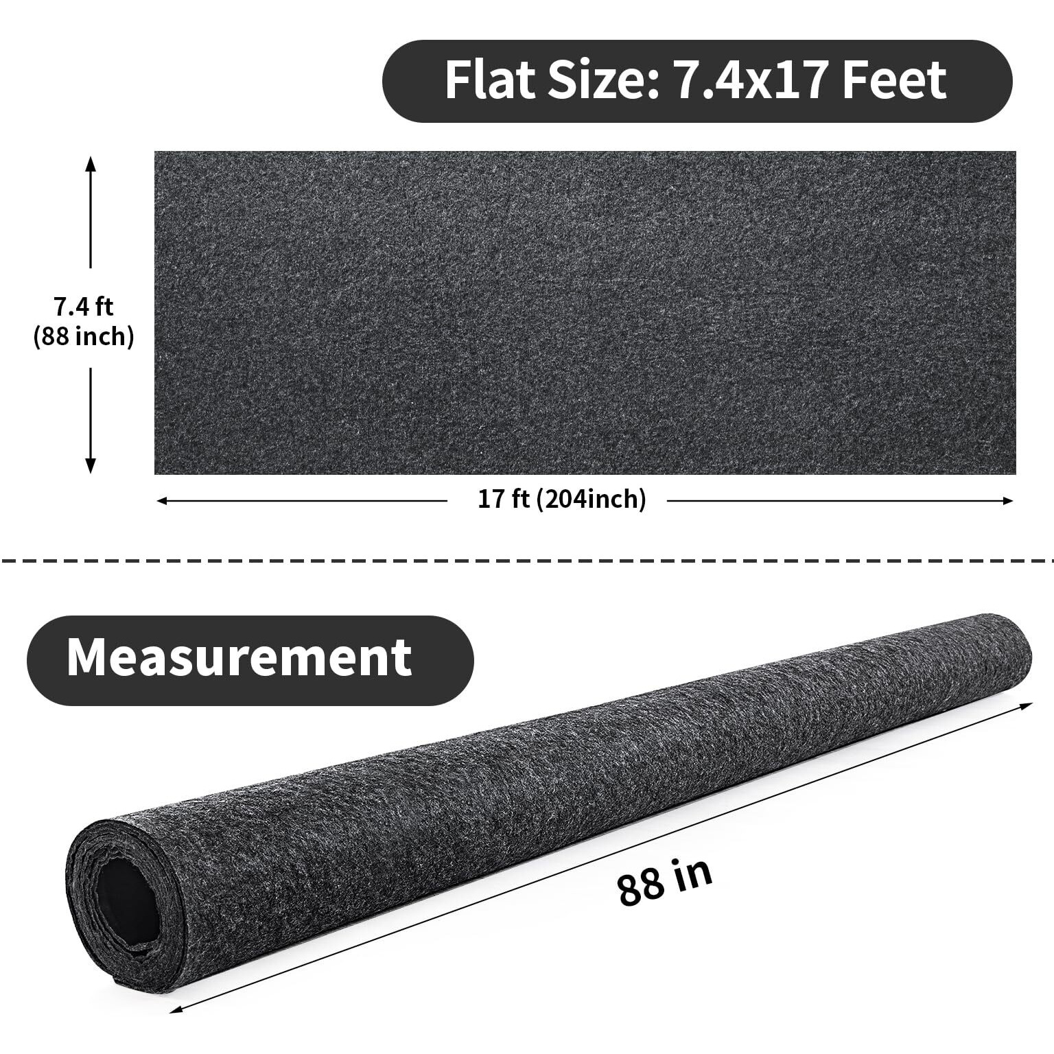 Mabozoo Garage Floor Mat 14.7X7.7 Ft, Extra Large Garage Carpet Rug, Reusable Absorbent Oil Spill Mat, Washable Parking Flooring Rug For Under Car, Protects From Spills, Drips And Stains