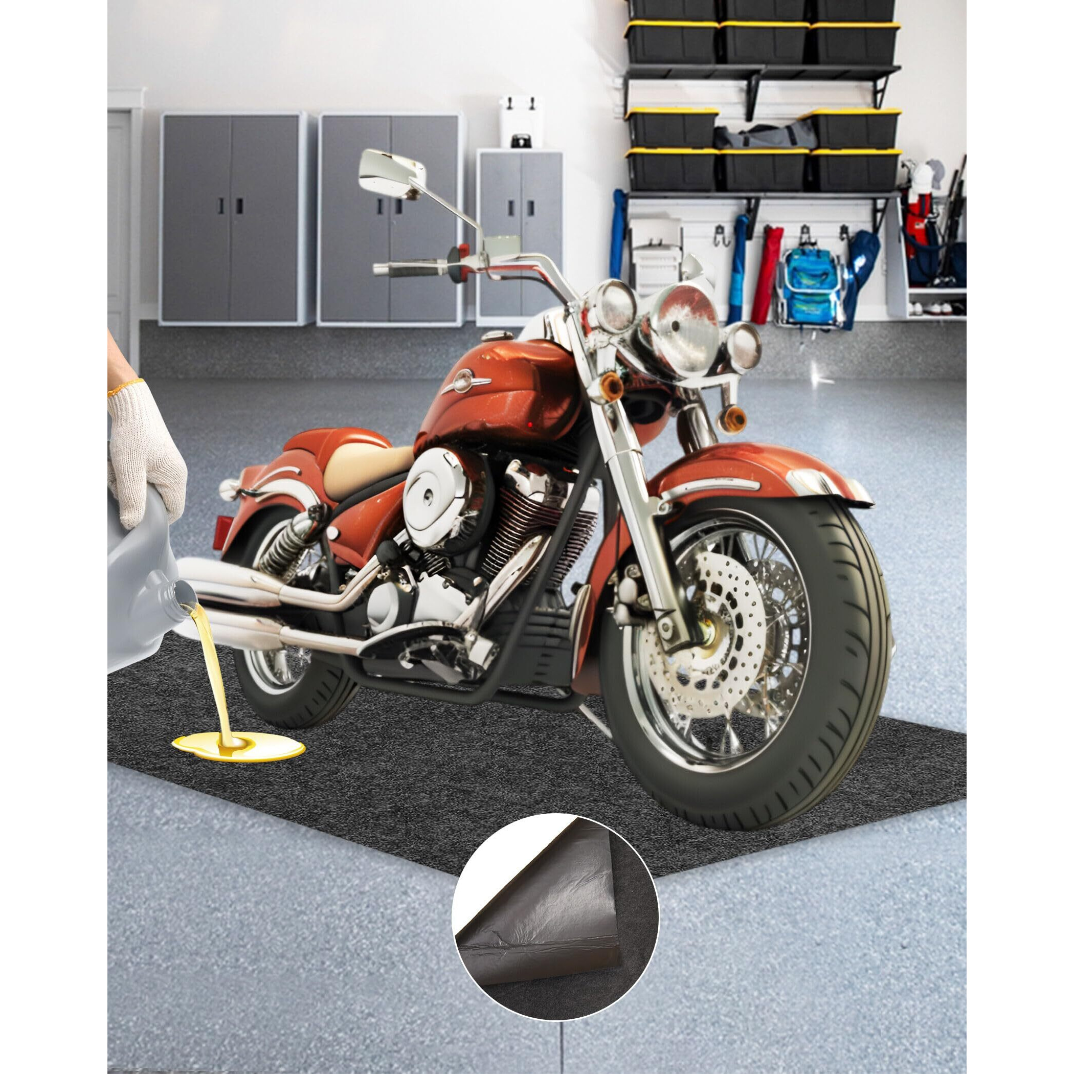 Erfolkerz Garage Floor Mat 60"&quotX72"" For Under Car Protects Floor, Garage Driveway Oil Drip Mat,Water Containment Rug, Non-Slip Oil Spill Mat For Kitchen/Car-Wash/Driveway/Doorway