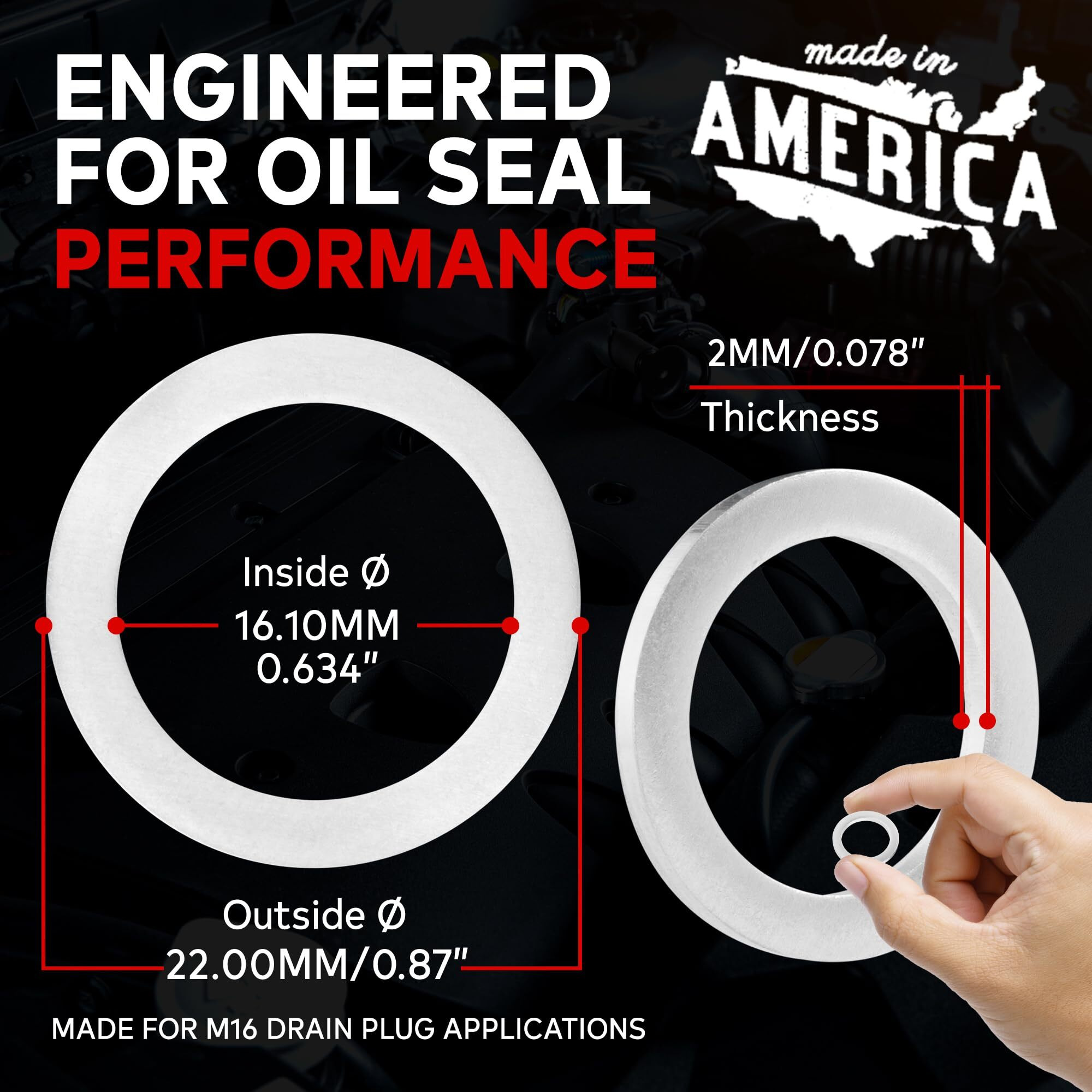 Votex - Oil Drain Plug Crush Washer Fits Subaru Outback (2020-2025) - 2.4 Liter - 4 Cylinder - 20 Pack - Made In Usa