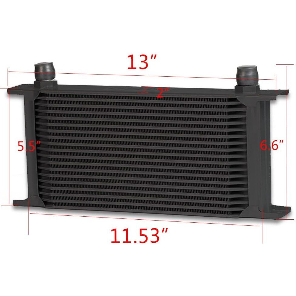 G-Plus Universal 19 Row An10-10An Aluminum Black Engine Transmisson Oil Cooler Kit & Oil Cooler Kit English-Style C