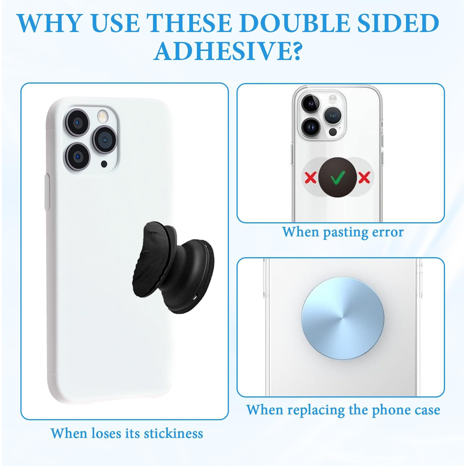 Pkrfcj 20 Pcs Double Sided Adhesive Pads,Transparent Round 3M Sticky Pads,For Phone Holder,Car Magnetic Mount On Dashboard And Windshield