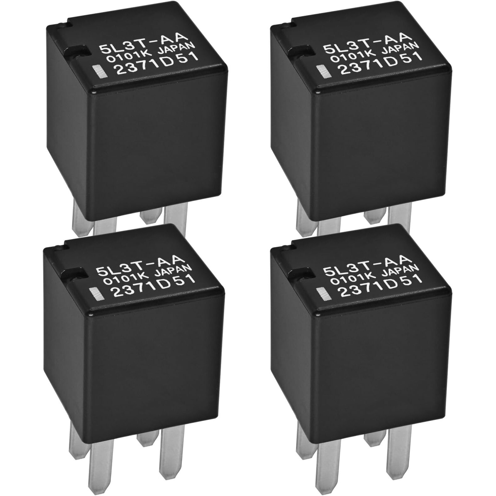 Relay 5L3T-Aa (Pack Of 4) - 12Vdc 20A 4-Pin Automotive Oil Pump Starting Relay - Oem Replacement For Ford Vehicles