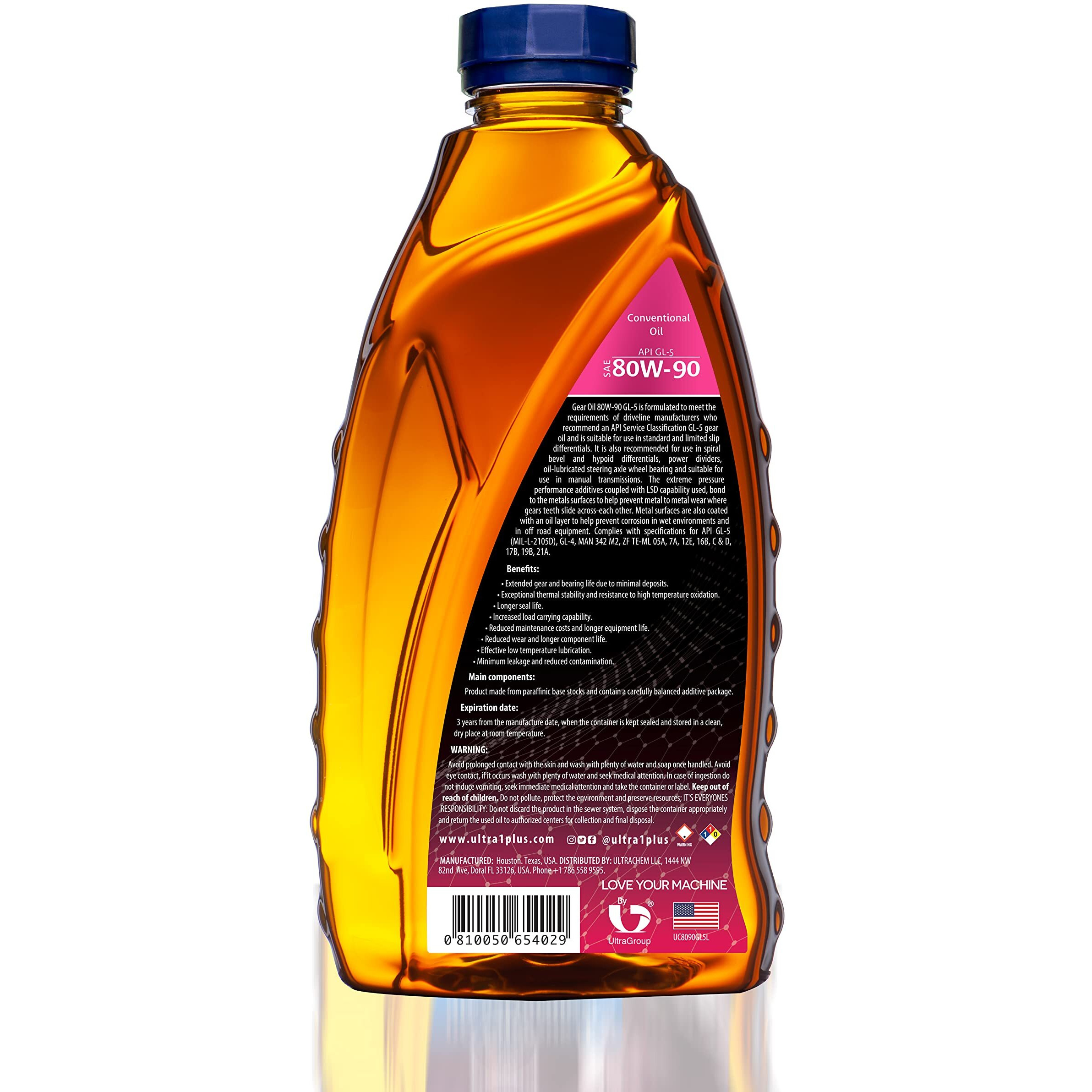 Ultra 1Plus Sae 80W-90 Gear Oil Api Gl-5-6 Qts